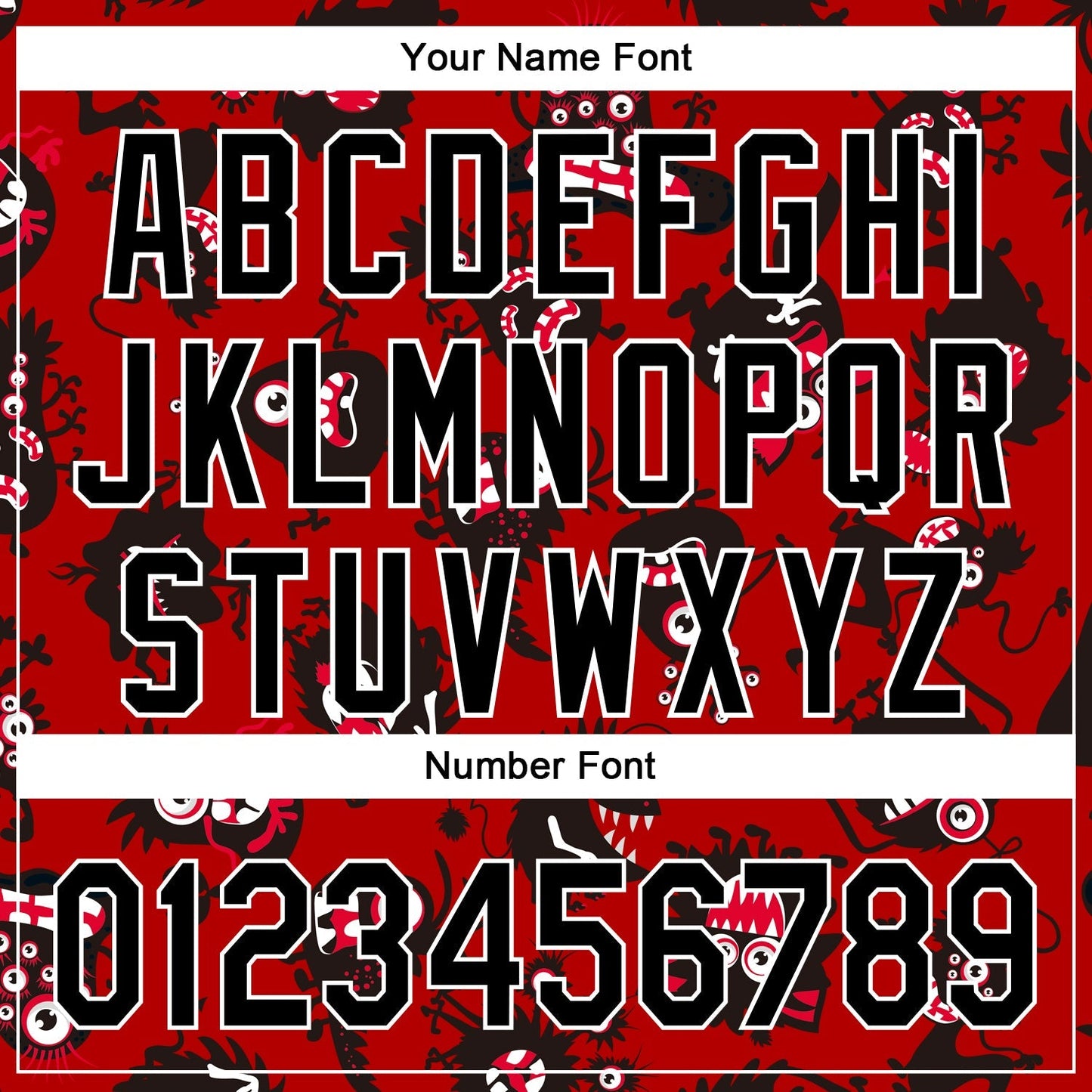 Custom Red Black-White 3D Pattern Halloween Authentic Baseball Jersey baseball jersey product view 5