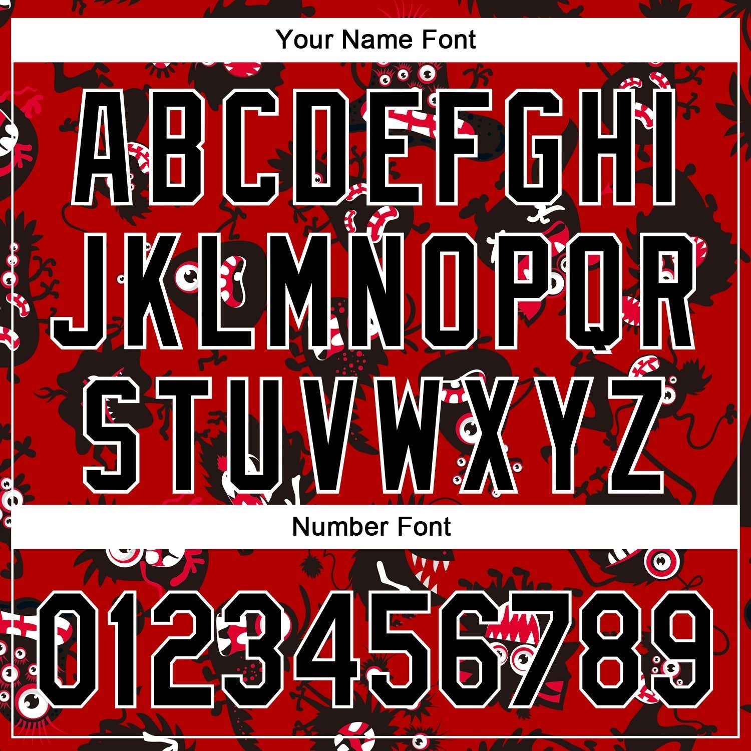 Custom Red Black-White 3D Pattern Halloween Authentic Baseball Jersey baseball jersey product view 5