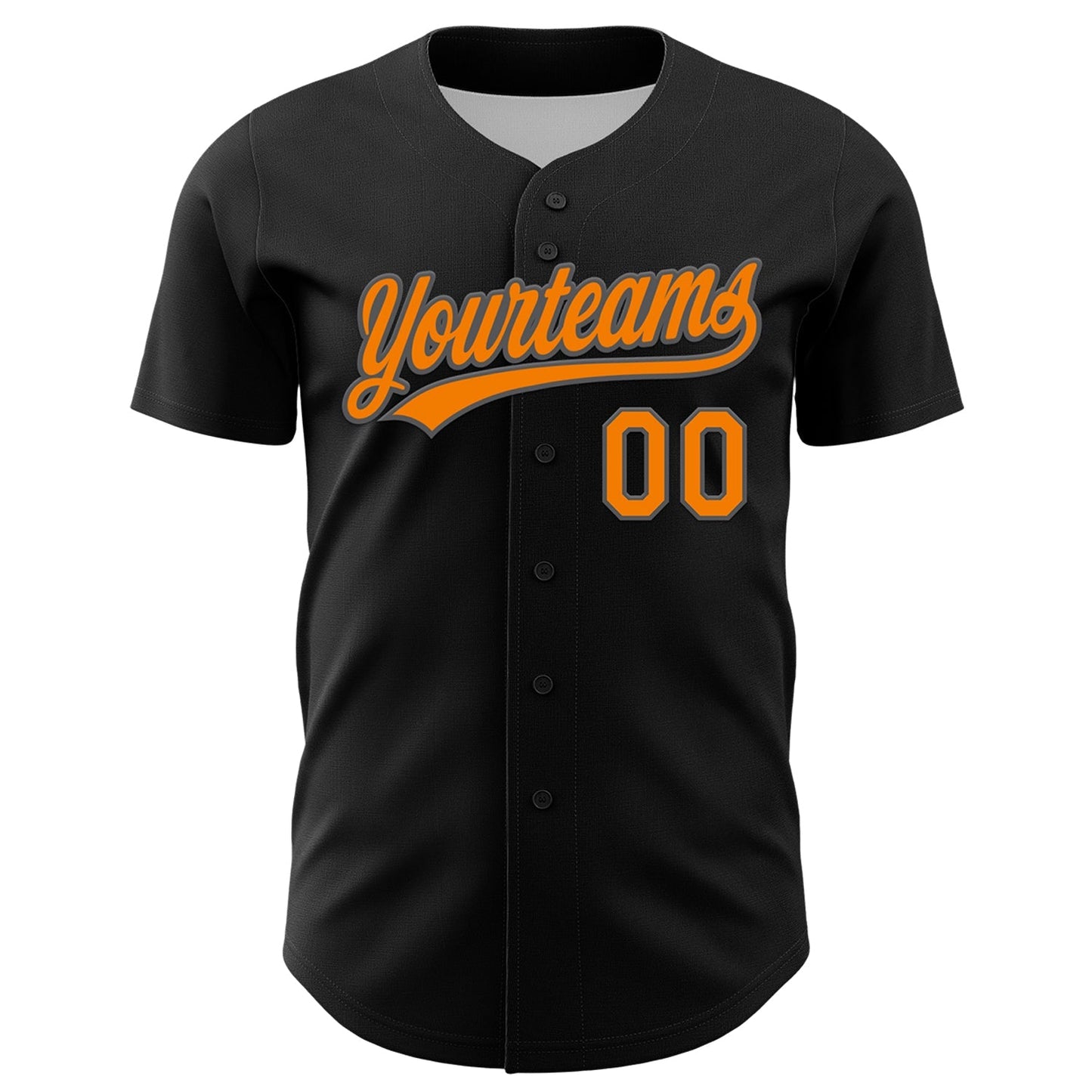 Custom Black Bay Orange-Steel Gray 3D Halloween Authentic Baseball Jersey baseball jersey product view 2