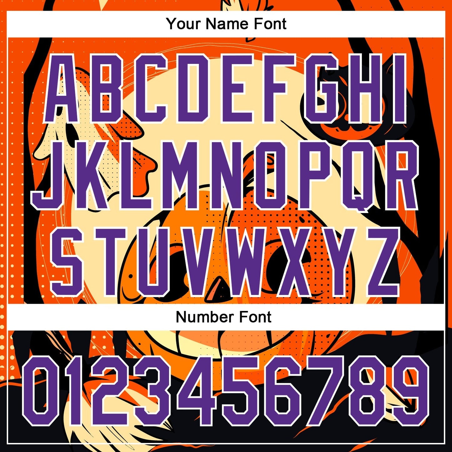 Custom Orange Purple-White 3D Halloween Authentic Baseball Jersey baseball jersey product view 5