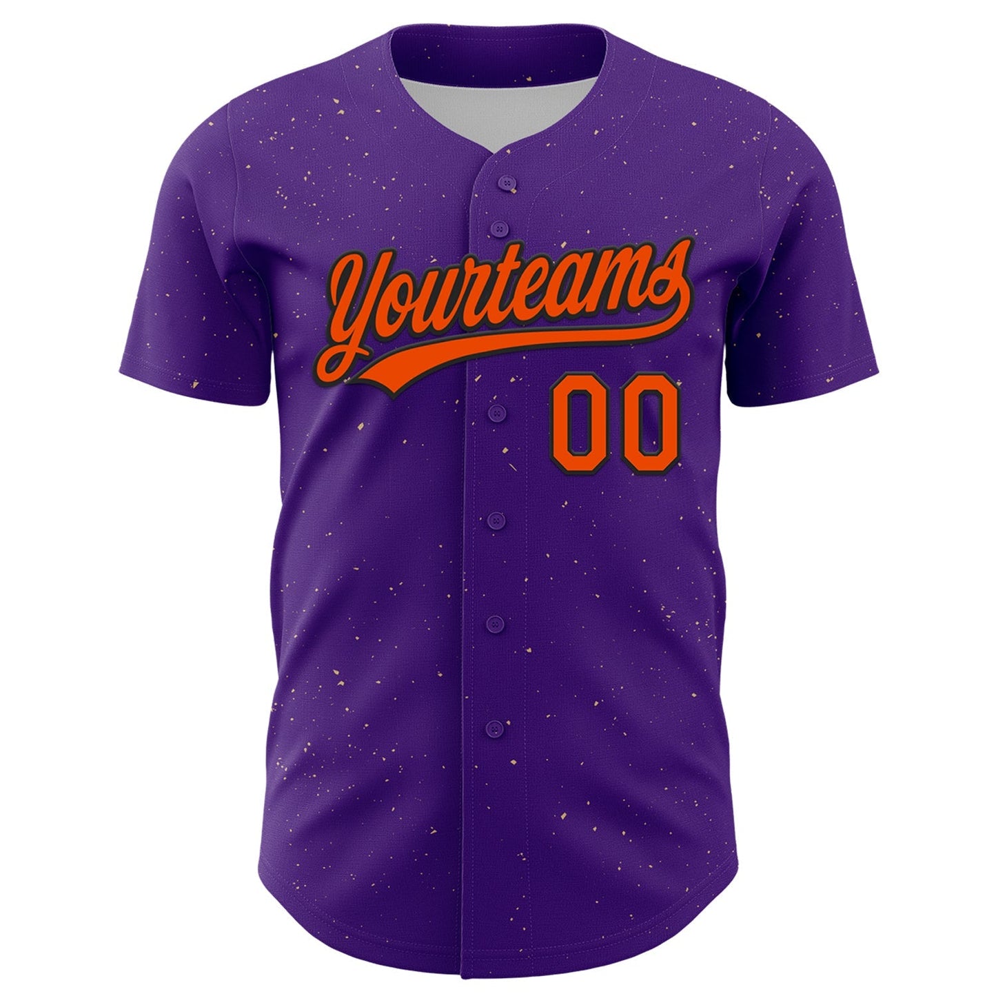Custom Purple Orange-Black 3D Halloween Authentic Baseball Jersey baseball jersey product view 2