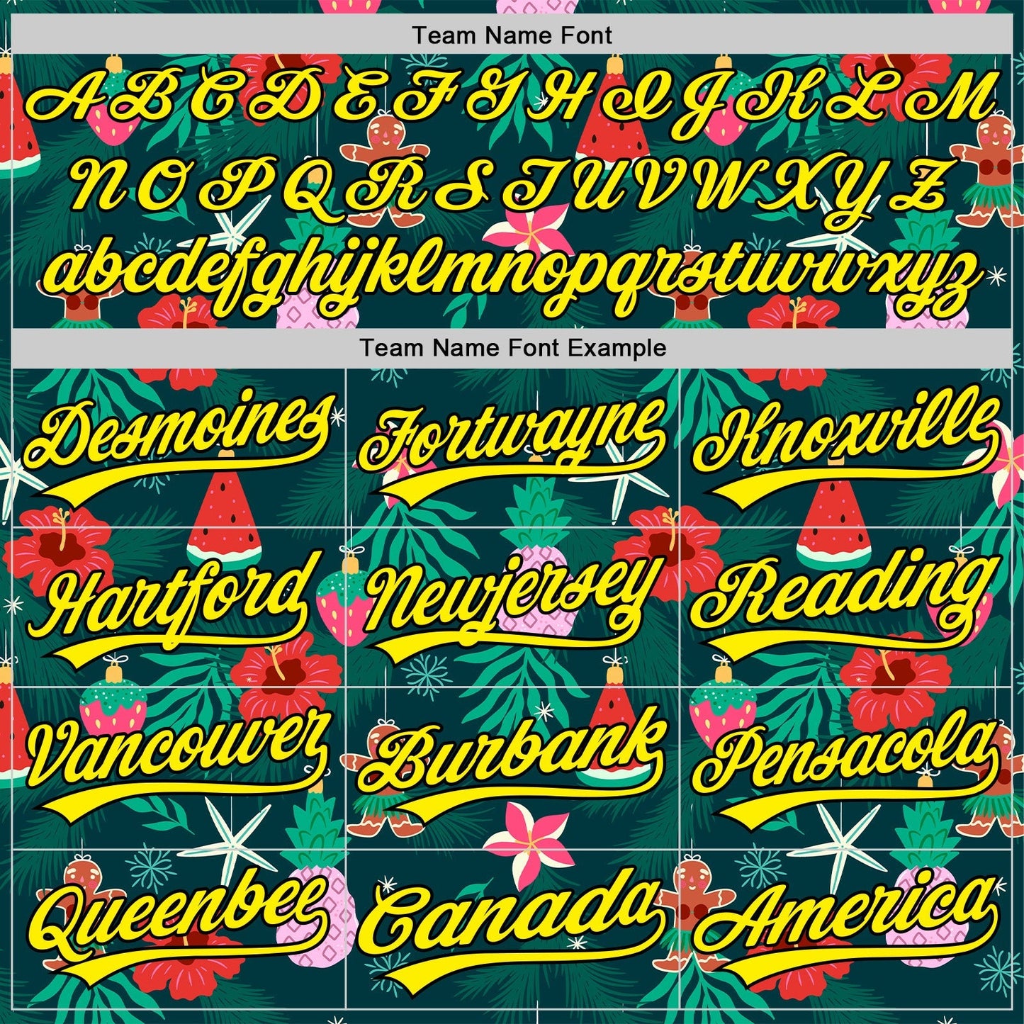 Custom Green Light Yellow-Black 3D Funny Christmas Authentic Baseball Jersey baseball jersey product view 4