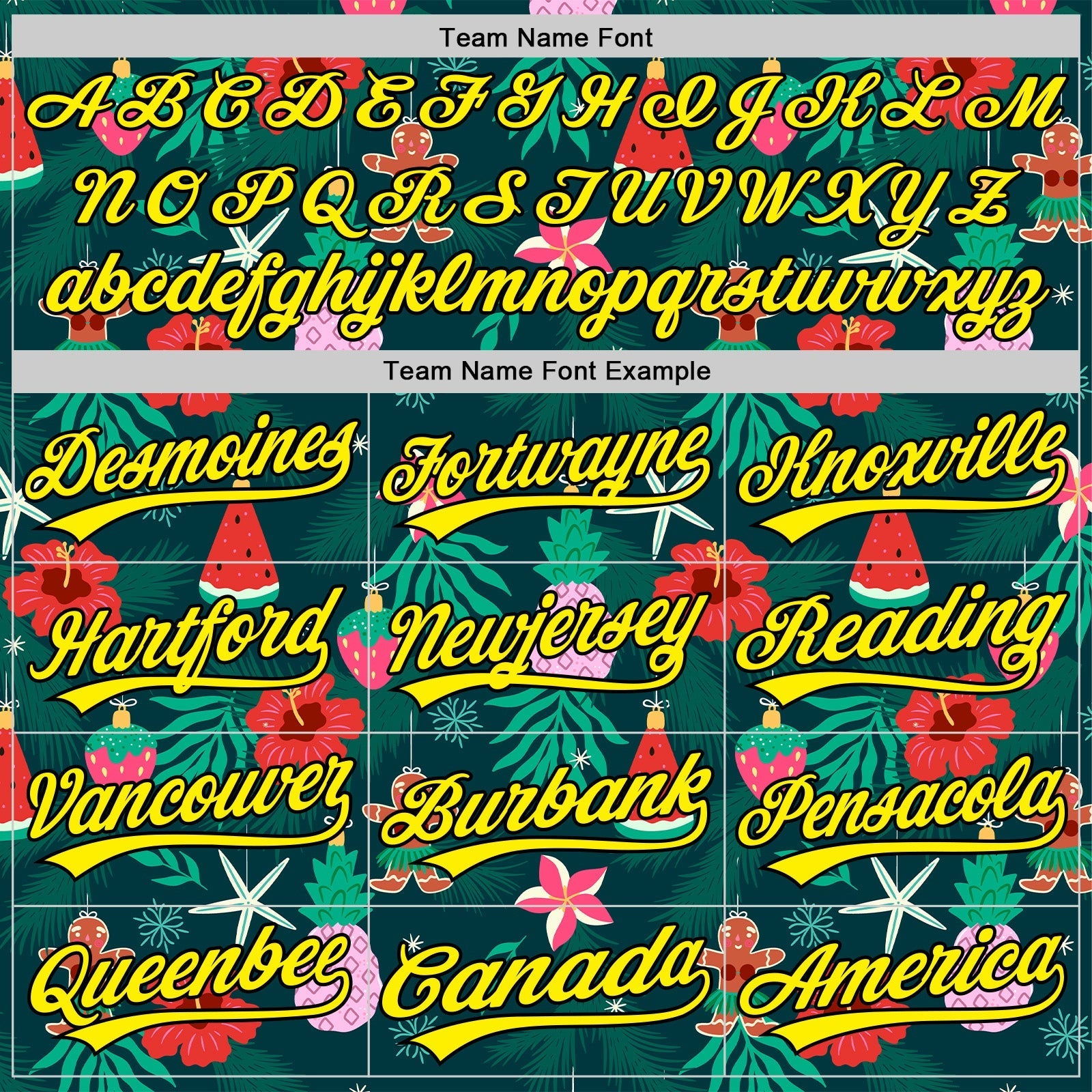 Custom Green Light Yellow-Black 3D Funny Christmas Authentic Baseball Jersey baseball jersey product view 4