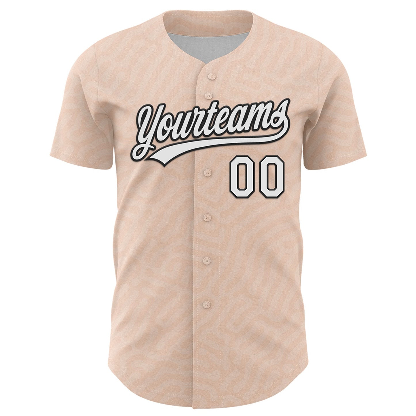 Custom Light Pink White-Black 3D Pattern Design Black History Month Authentic Baseball Jersey baseball jersey product view 2