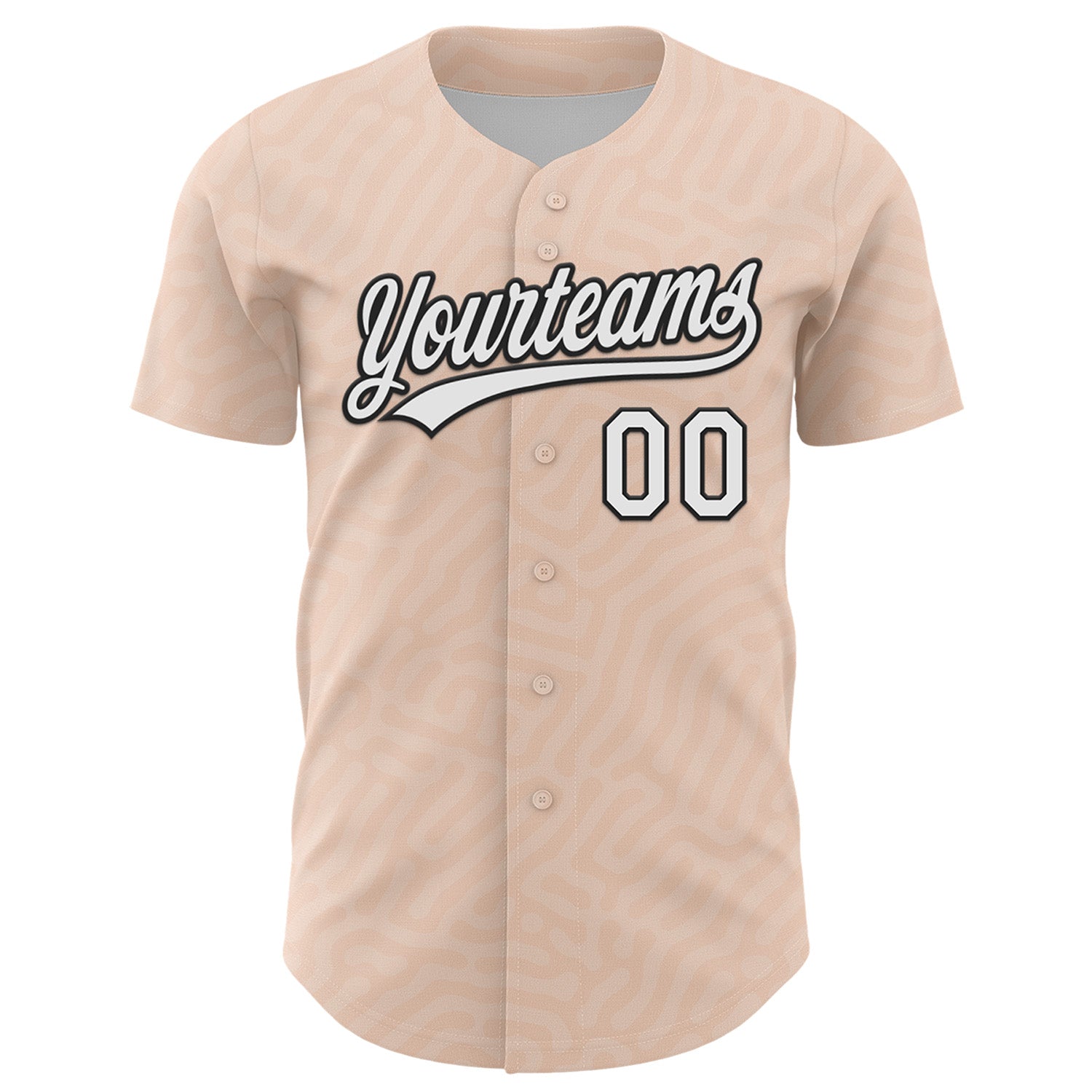 Custom Light Pink White-Black 3D Pattern Design Black History Month Authentic Baseball Jersey baseball jersey product view 2