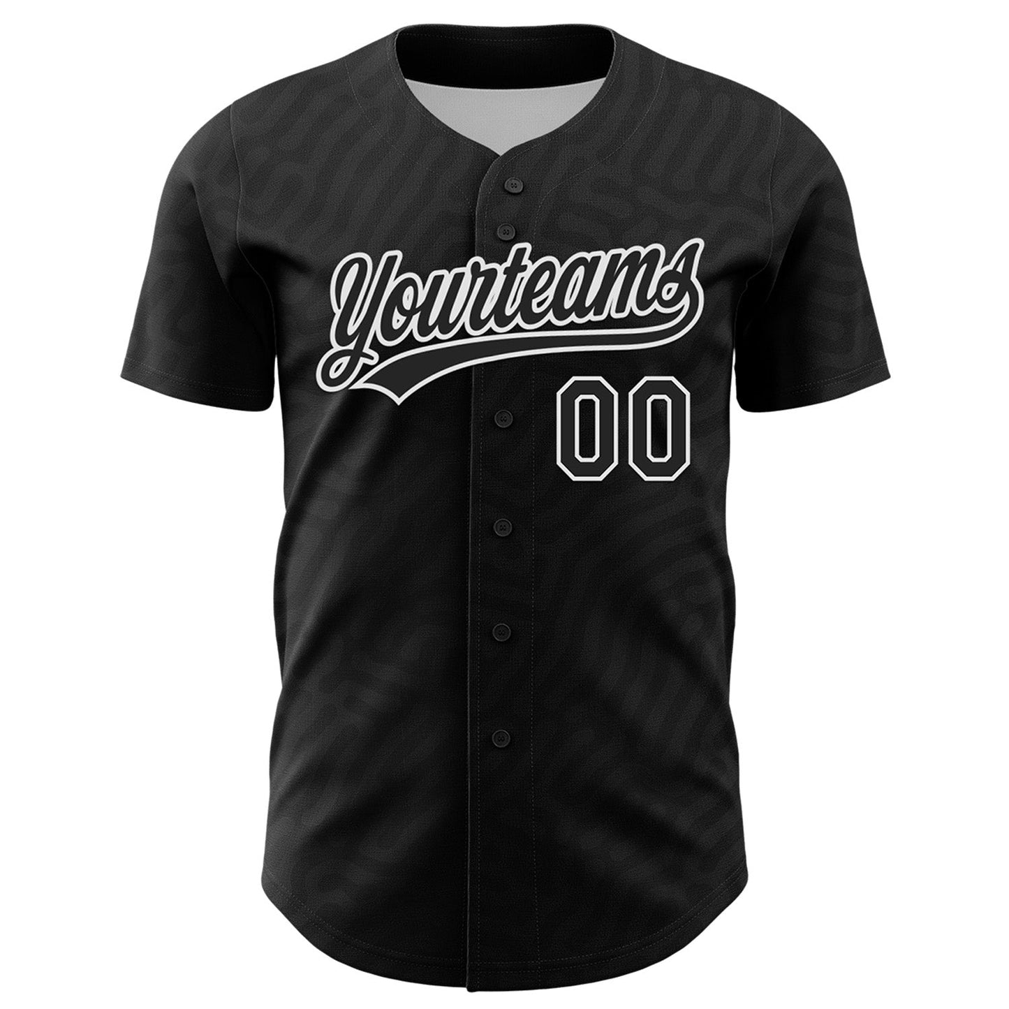 Custom Black White 3D Pattern Design Black History Month Authentic Baseball Jersey baseball jersey product view 2