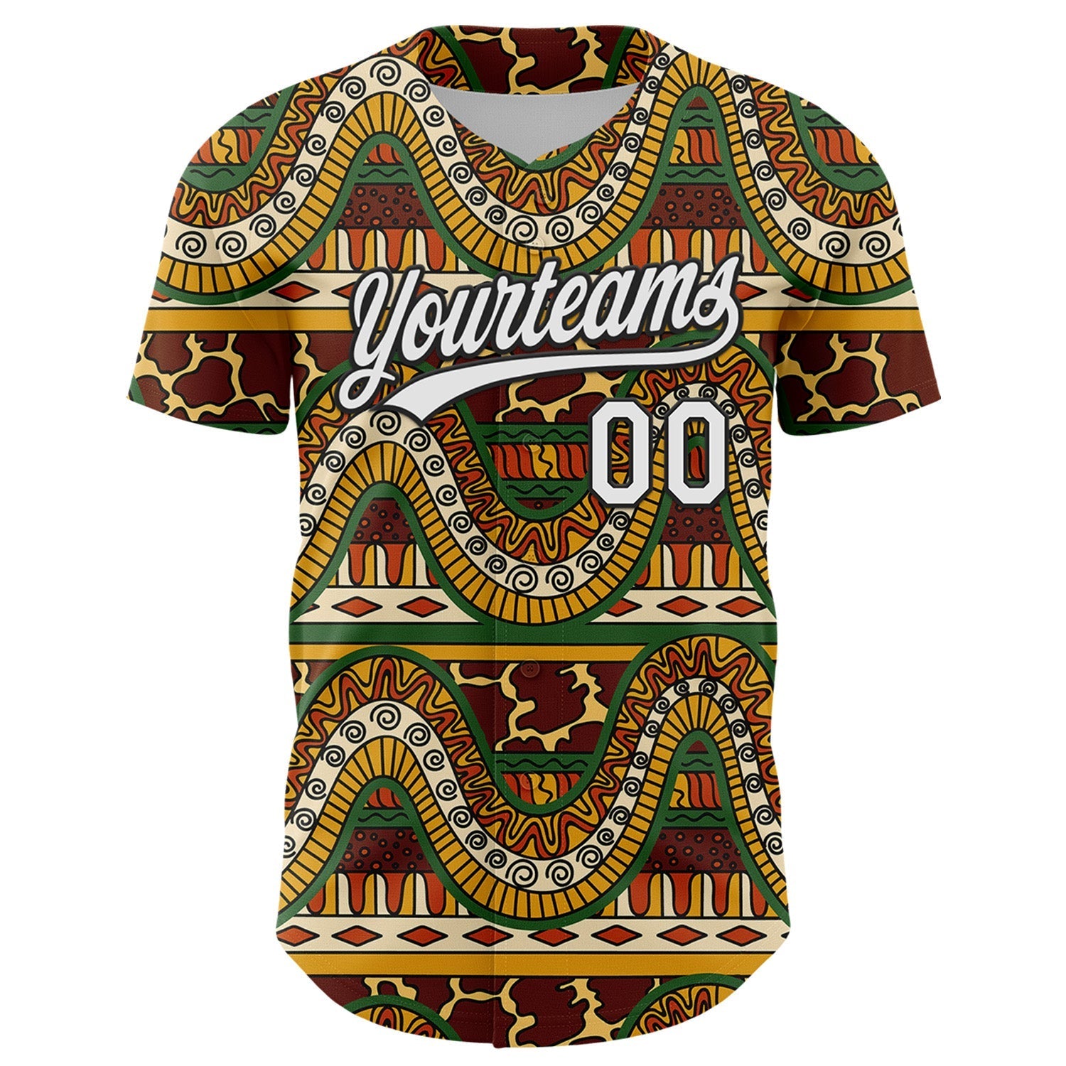 Custom Brown White-Black 3D Pattern Design Black History Month Authentic Baseball Jersey baseball jersey product view 2
