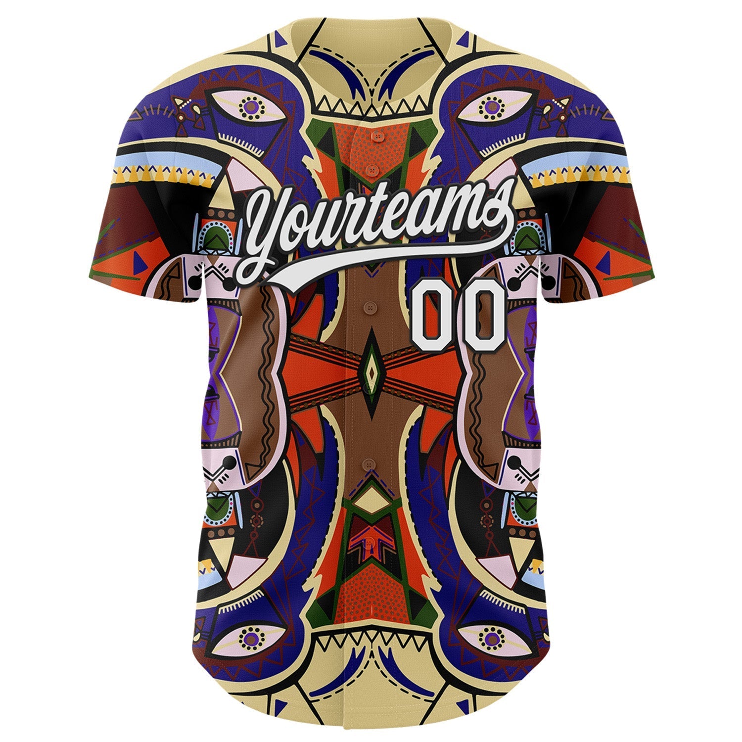 Custom Dark Purple White-Black 3D Pattern Design Black History Month Authentic Baseball Jersey baseball jersey product view 2