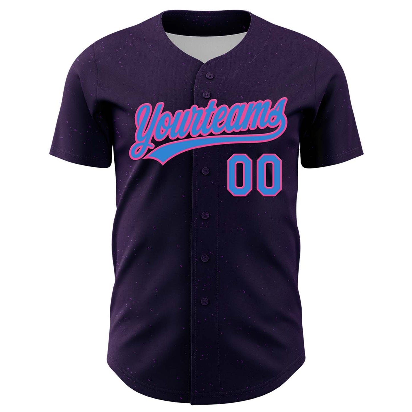 Custom Purple Electric Blue-Pink 3D Love Heart Valentine's Day Authentic Baseball Jersey baseball jersey product view 2