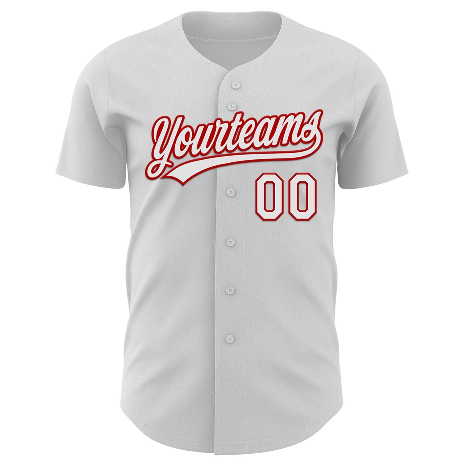 Custom White Red 3D Love Heart Valentine's Day Authentic Baseball Jersey baseball jersey product view 2