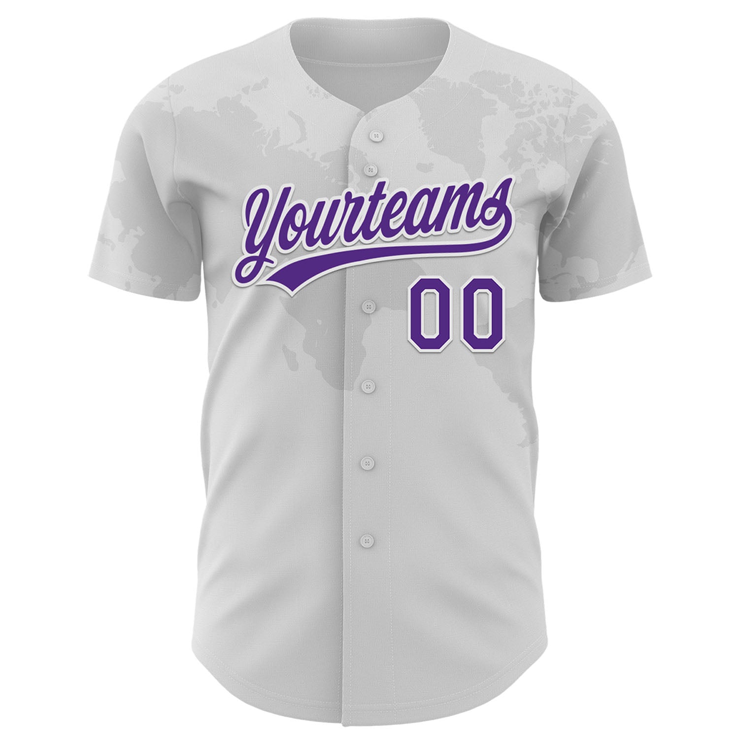 Custom White Purple 3D Thyroid Cancer Ribbon Authentic Baseball Jersey baseball jersey product view 2