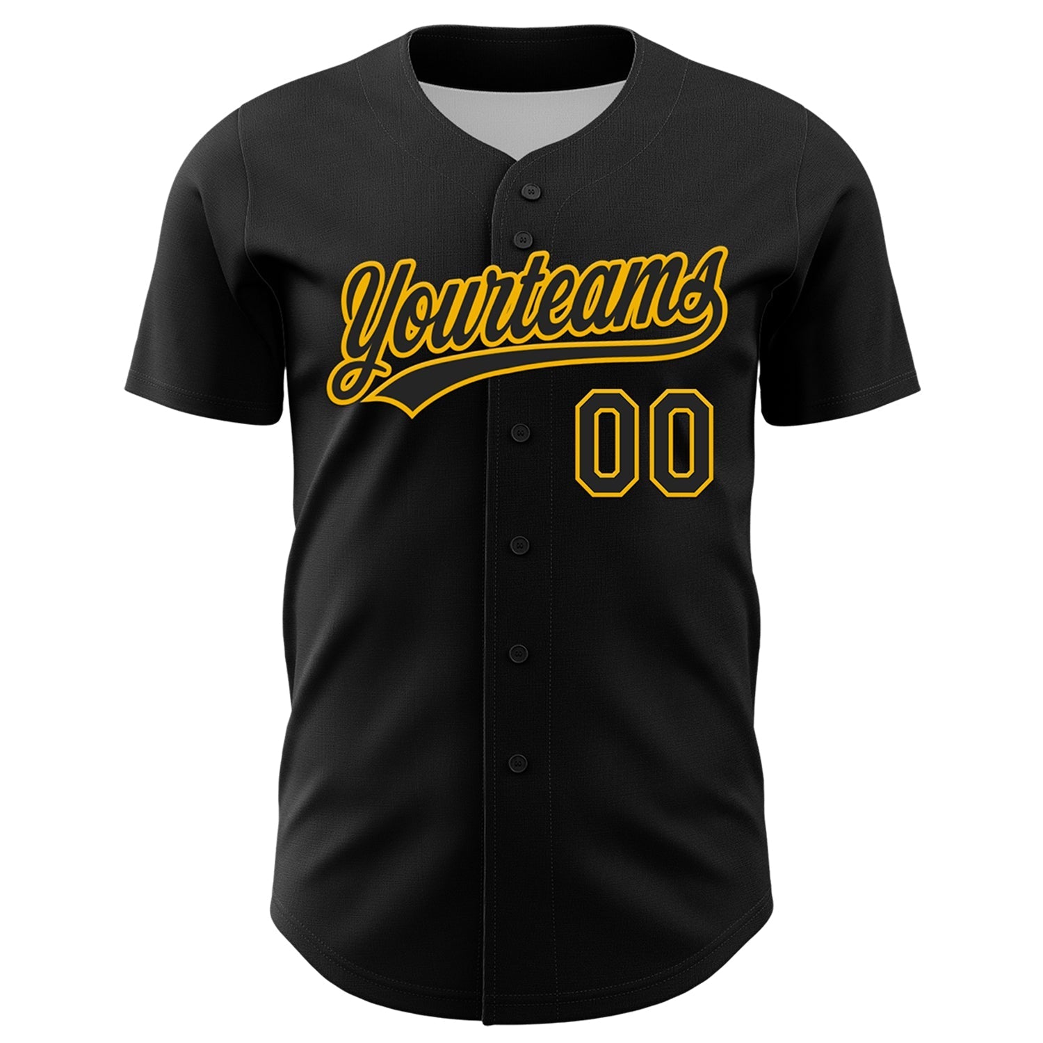 Custom Black Gold Kelly Green-Red 3D Funny Christmas Authentic Baseball Jersey baseball jersey product view 2