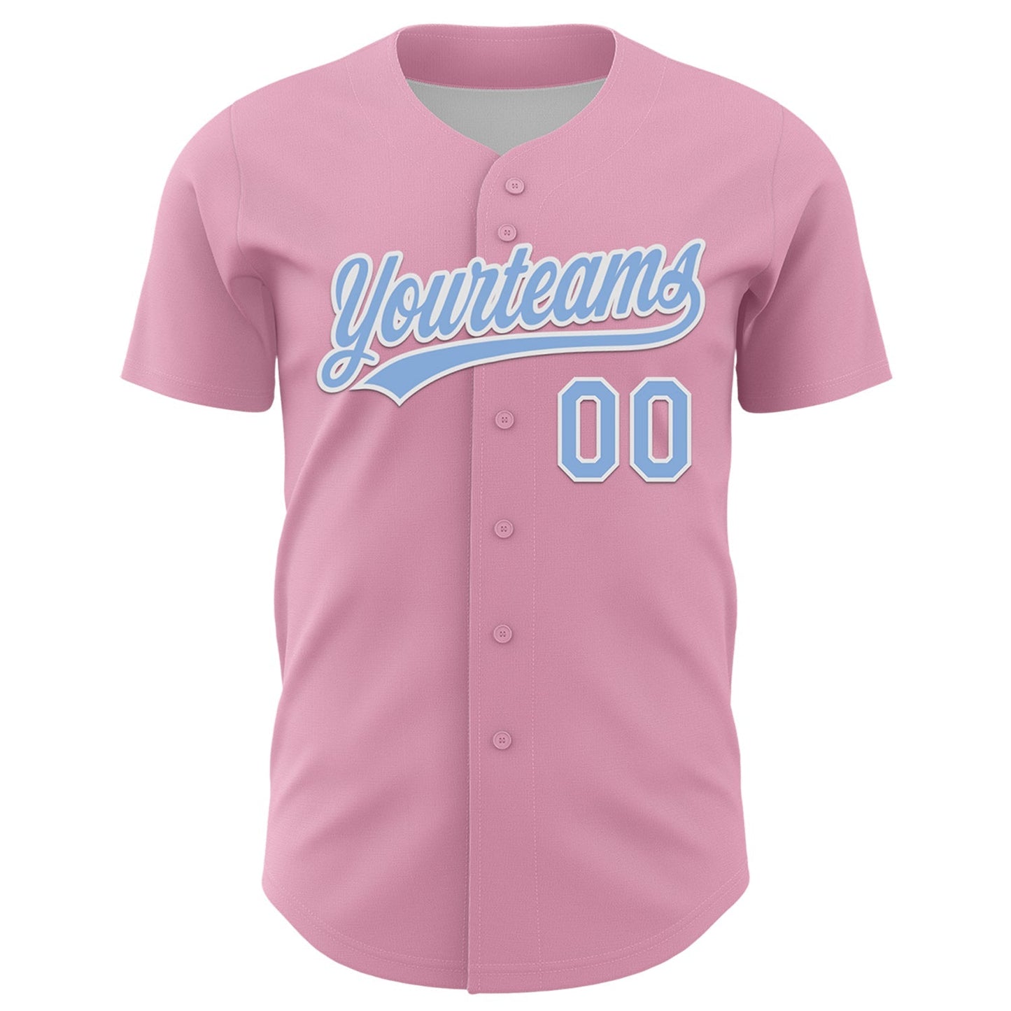 Custom Light Pink Light Blue-White 3D Love Heart Valentine's Day Authentic Baseball Jersey baseball jersey product view 2