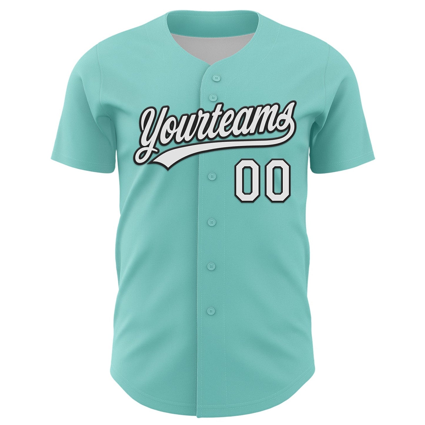 Custom Ice Blue White-Black 3D Love Heart Valentine's Day Authentic Baseball Jersey baseball jersey product view 2