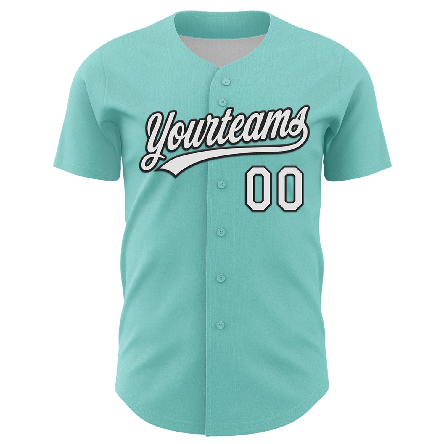 Custom Ice Blue White-Black 3D Love Heart Valentine's Day Authentic Baseball Jersey baseball jersey product view 2