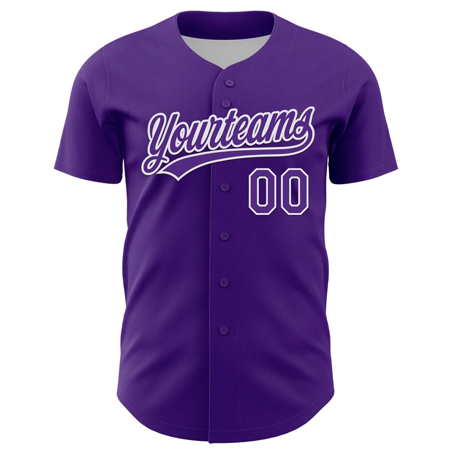 Custom Purple White 3D Gastric Cancer Ribbon Authentic Baseball Jersey baseball jersey product view 2