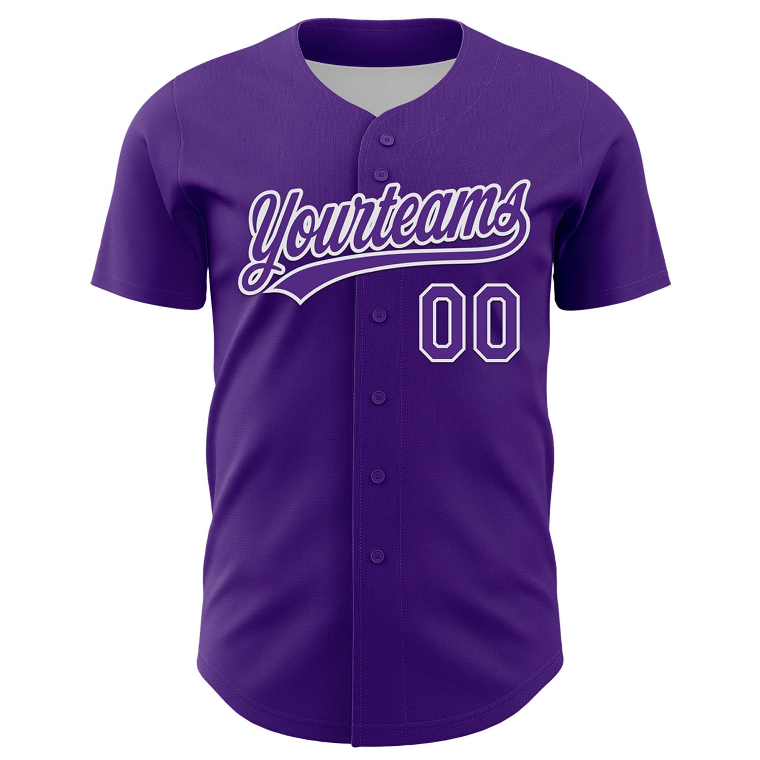 Custom Purple White 3D Gastric Cancer Ribbon Authentic Baseball Jersey baseball jersey product view 2