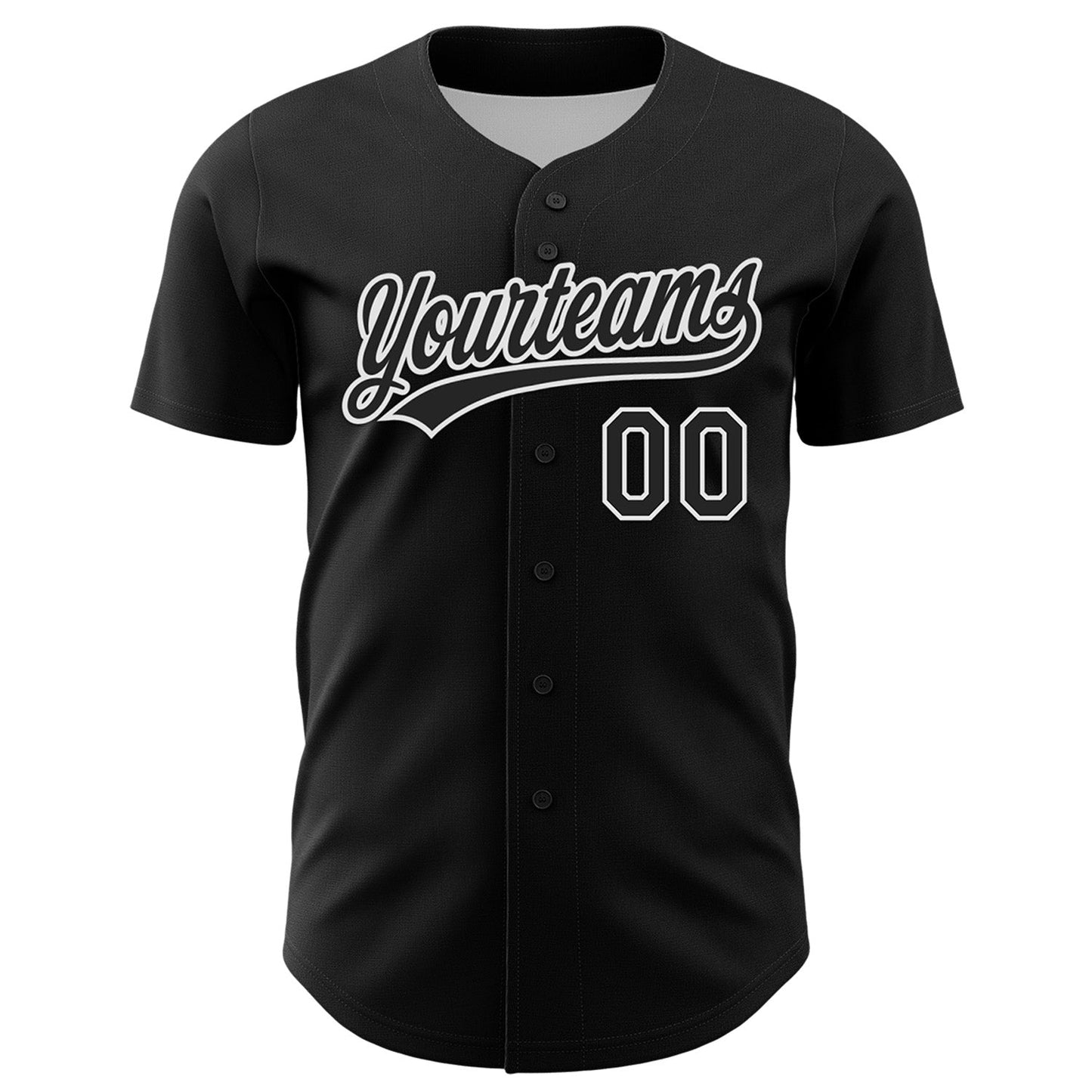 Custom Black White-Yellow 3D Childhood Cancer Gold Ribbon Authentic Baseball Jersey baseball jersey product view 2
