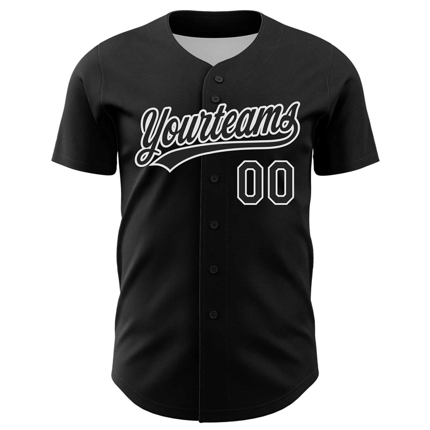 Custom Black White-Yellow 3D Childhood Cancer Gold Ribbon Authentic Baseball Jersey baseball jersey product view 2