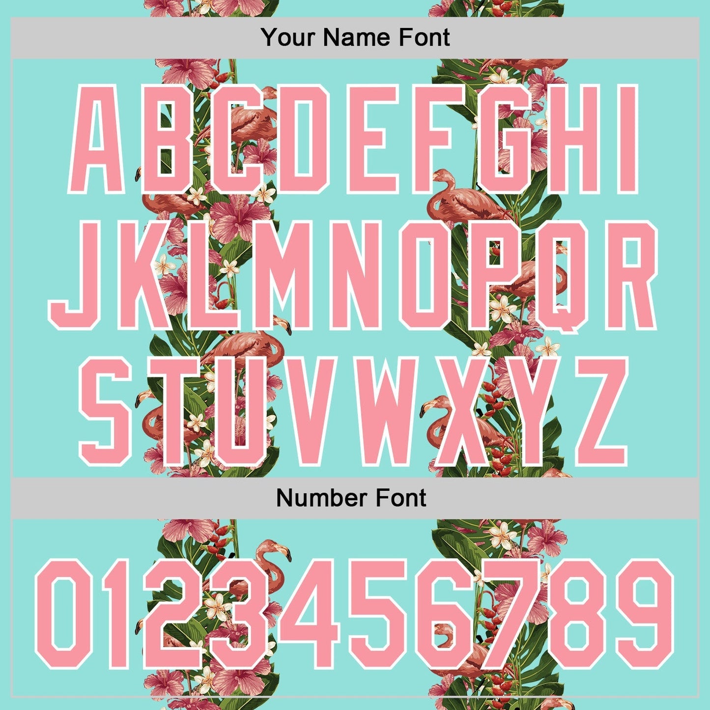 Custom Ice Blue Medium Pink-White 3D Tropical Hawaii Plant And Flamingo Authentic Baseball Jersey baseball jersey product view 5