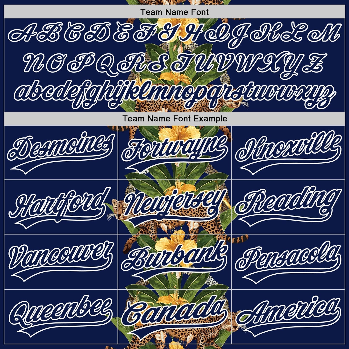 Custom Navy White 3D Tropical Hawaii Jungle Plant And Leopard Authentic Baseball Jersey baseball jersey product view 4
