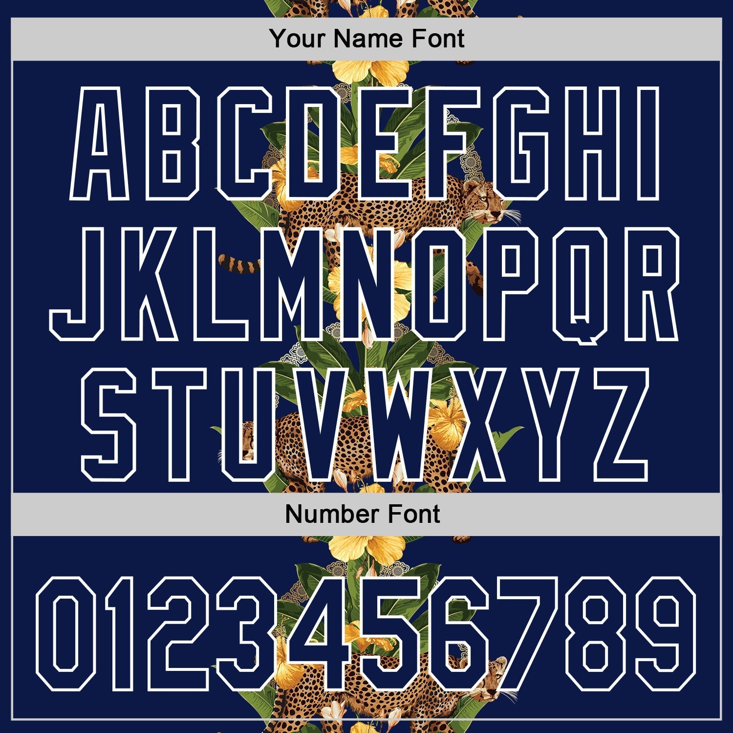 Custom Navy White 3D Tropical Hawaii Jungle Plant And Leopard Authentic Baseball Jersey baseball jersey product view 5