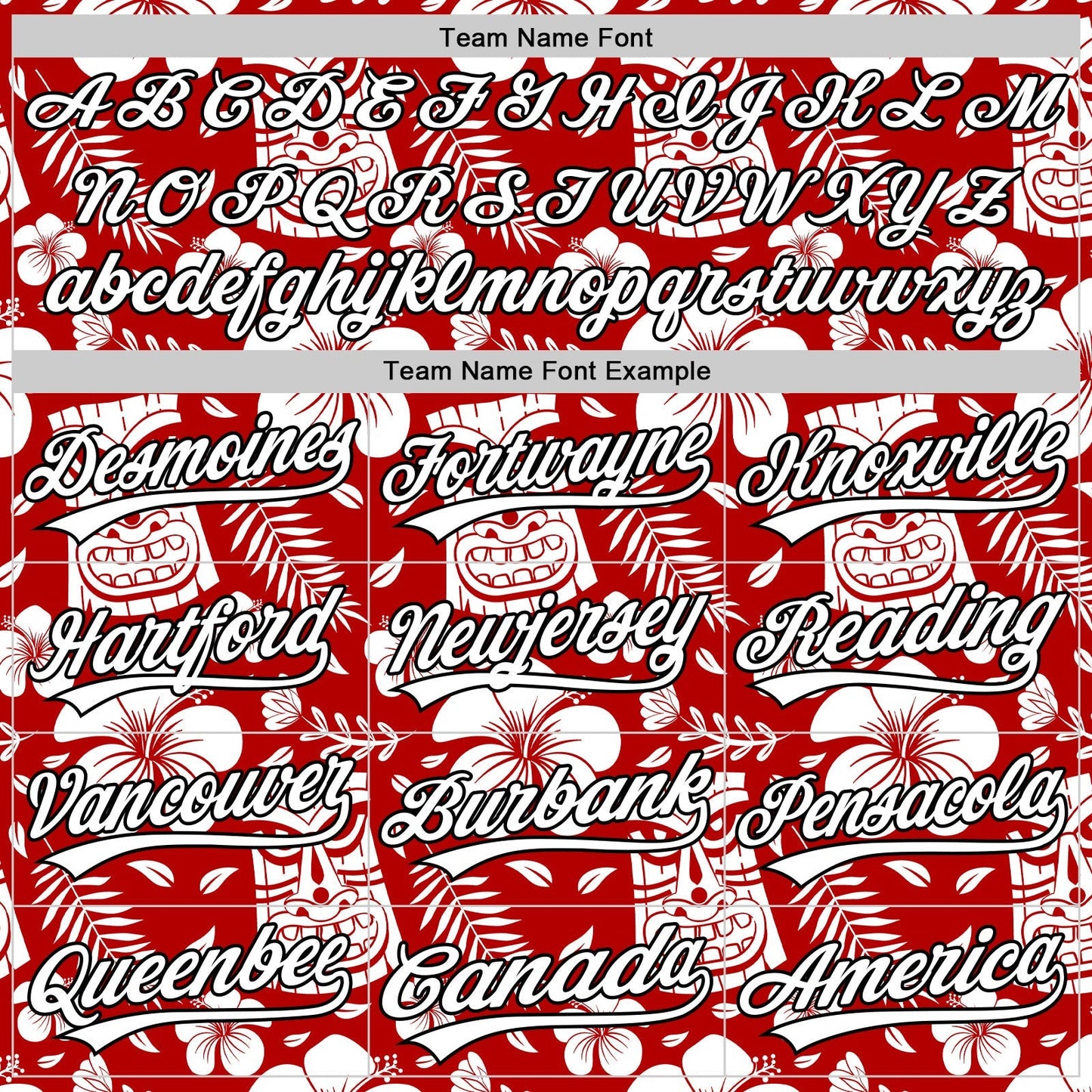 Custom Red White-Black 3D Tropical Hawaii Jungle Leaves Flower And Tiki Mask Authentic Baseball Jersey baseball jersey product view 4