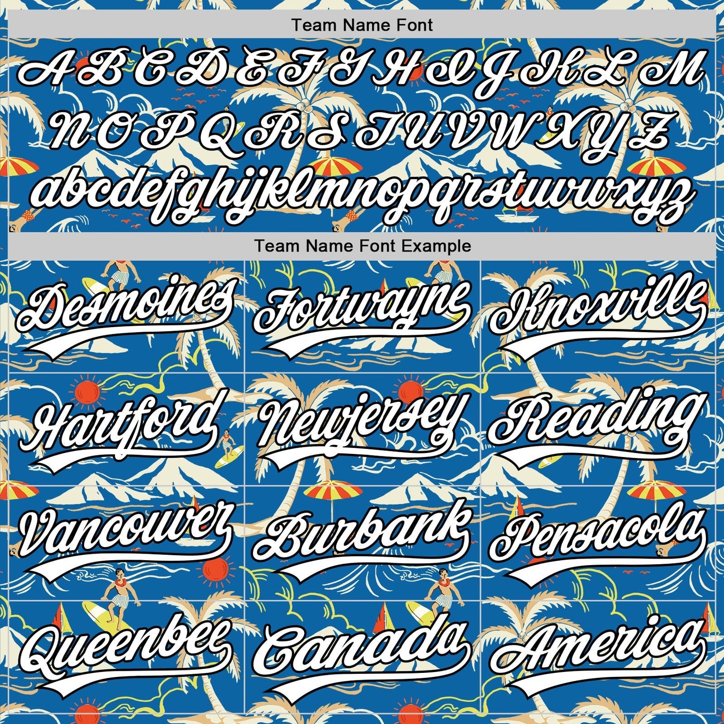 Custom Blue White-Black 3D Tropical Beach Island Hawaii Palm Tree Authentic Baseball Jersey baseball jersey product view 4