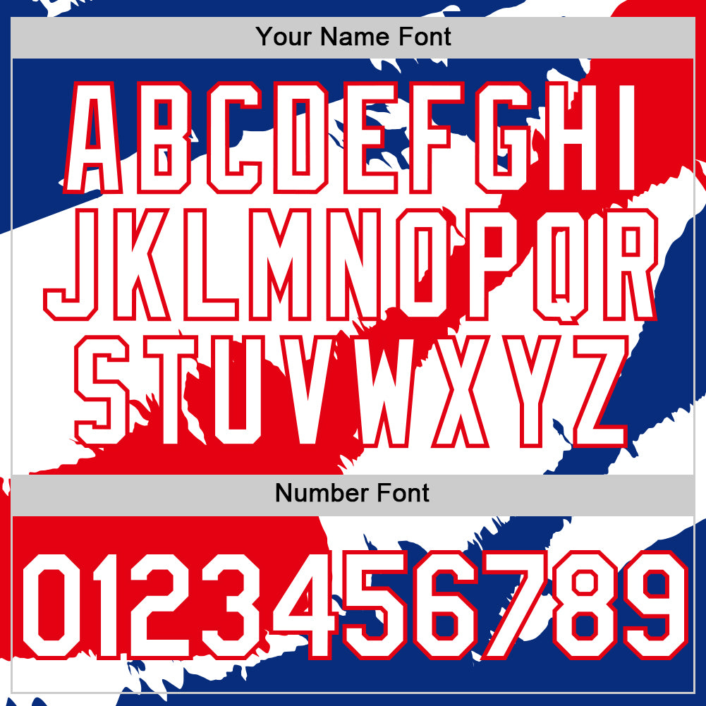 Custom Royal White-Fire Red 3D Costa Rica Costa Rican Flag Authentic Baseball Jersey baseball jersey product view 5