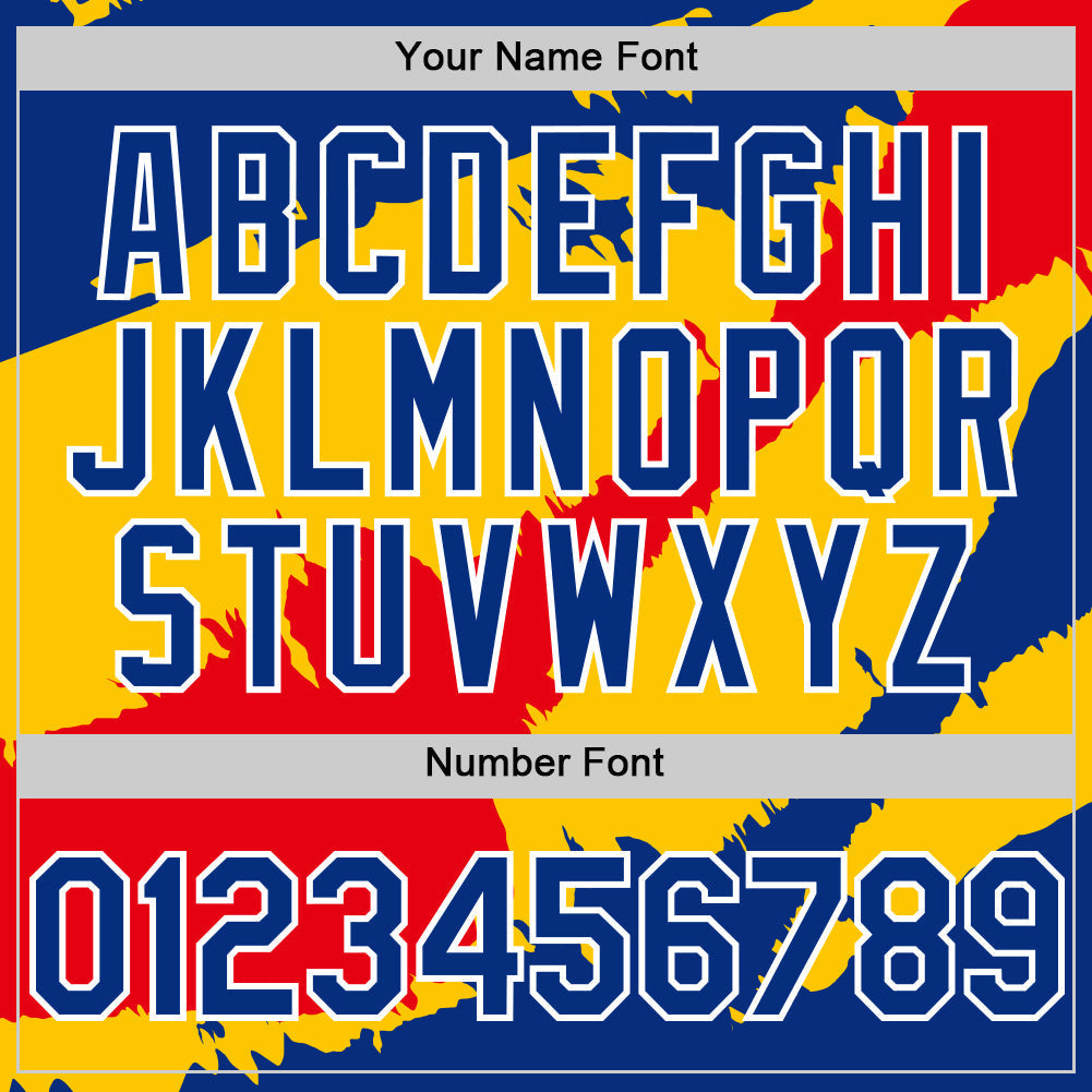 Custom Royal Yellow-Fire Red 3D Venezuela Venezuelan Flag Authentic Baseball Jersey baseball jersey product view 5