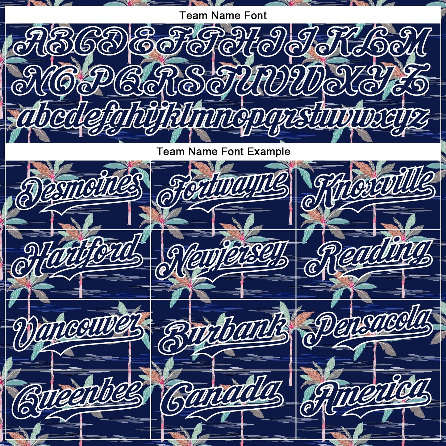 Custom Navy White 3D Hawaii Beach Tropical Palm Tree Authentic Baseball Jersey baseball jersey product view 4