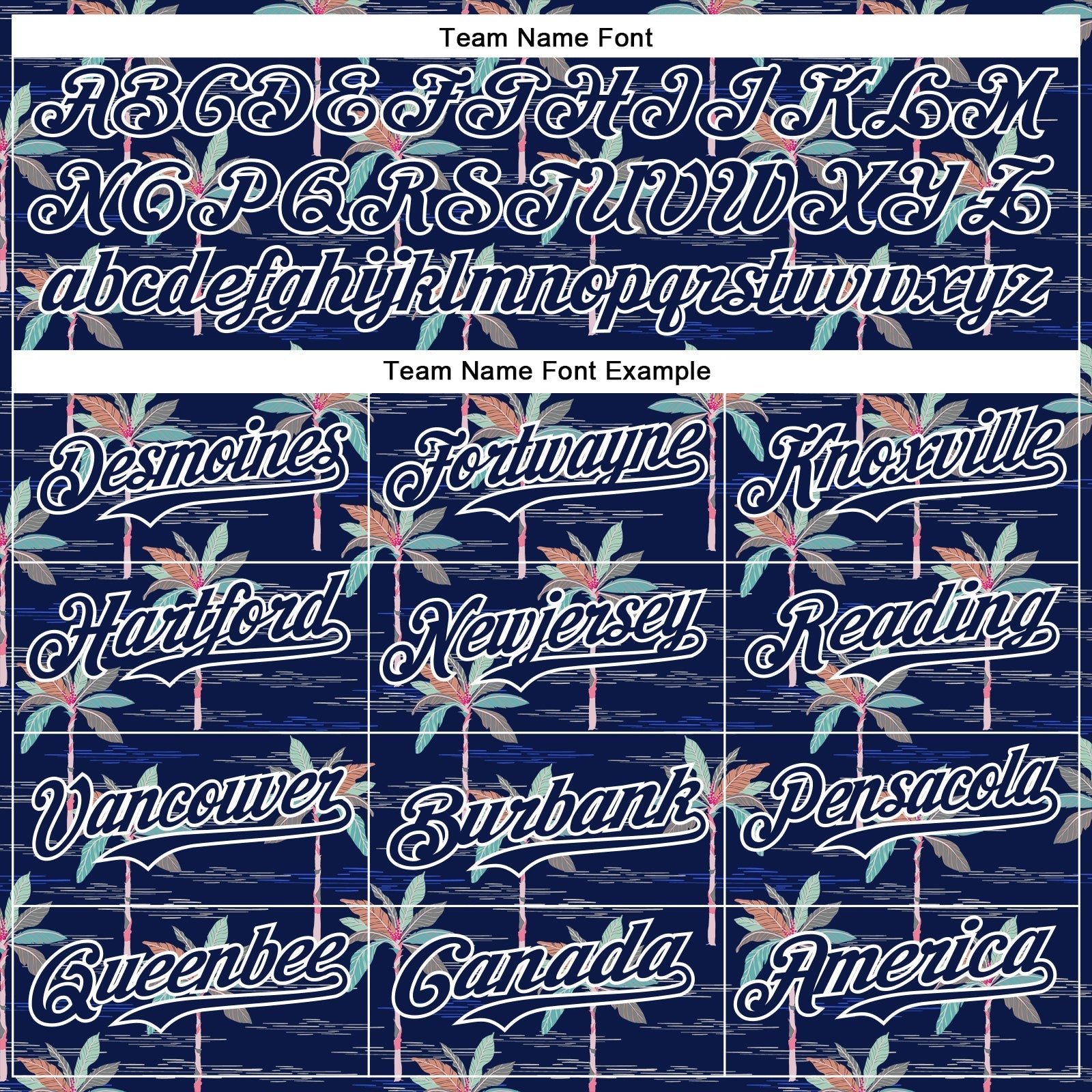 Custom Navy White 3D Hawaii Beach Tropical Palm Tree Authentic Baseball Jersey baseball jersey product view 4