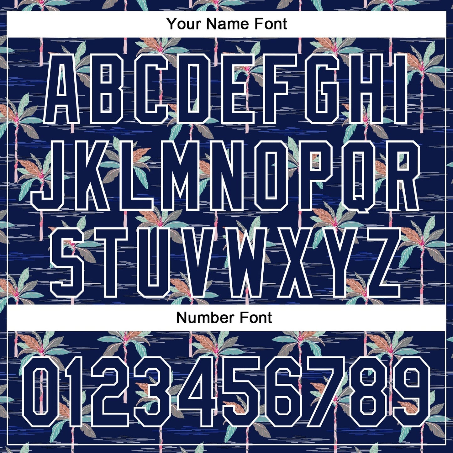 Custom Navy White 3D Hawaii Beach Tropical Palm Tree Authentic Baseball Jersey baseball jersey product view 5