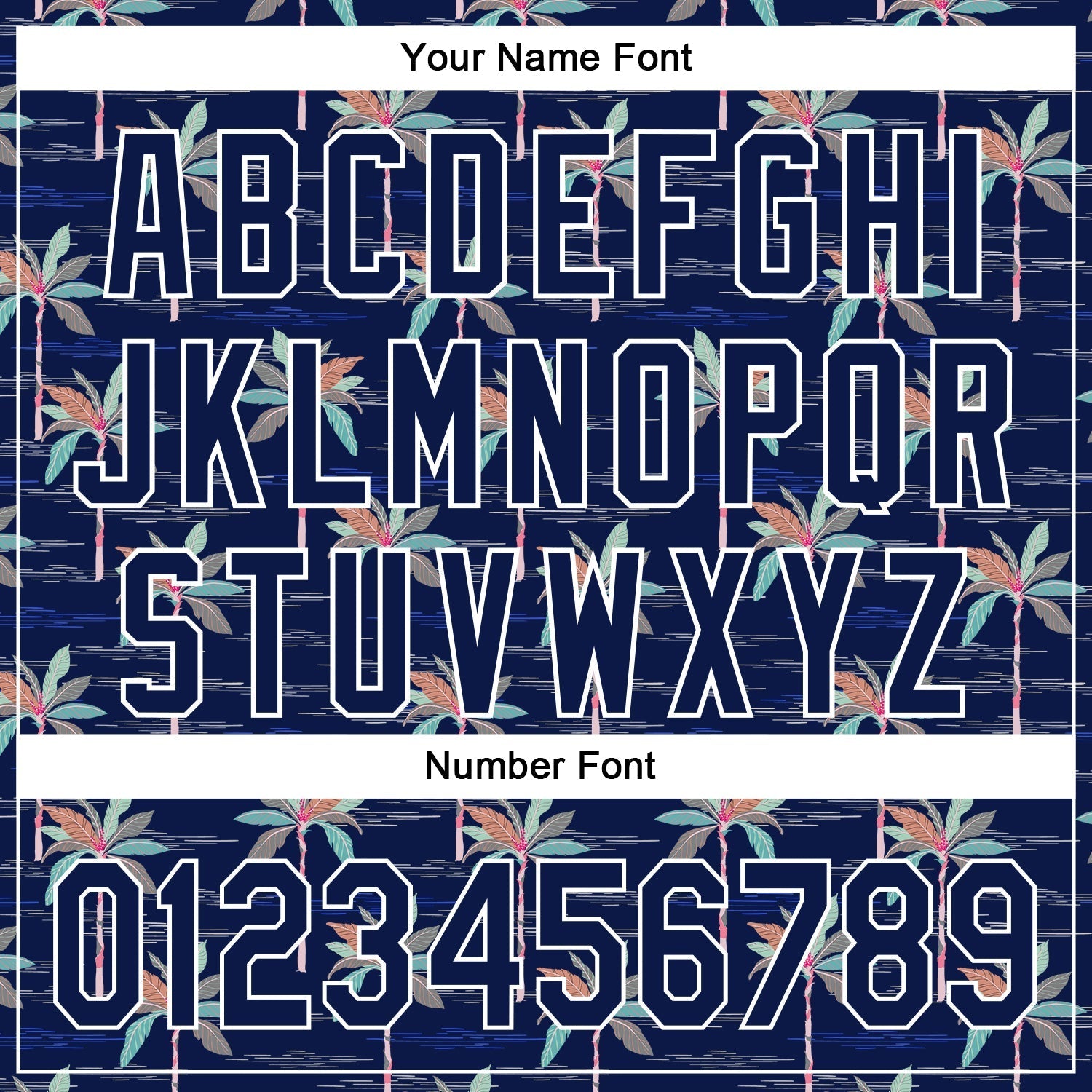 Custom Navy White 3D Hawaii Beach Tropical Palm Tree Authentic Baseball Jersey baseball jersey product view 5