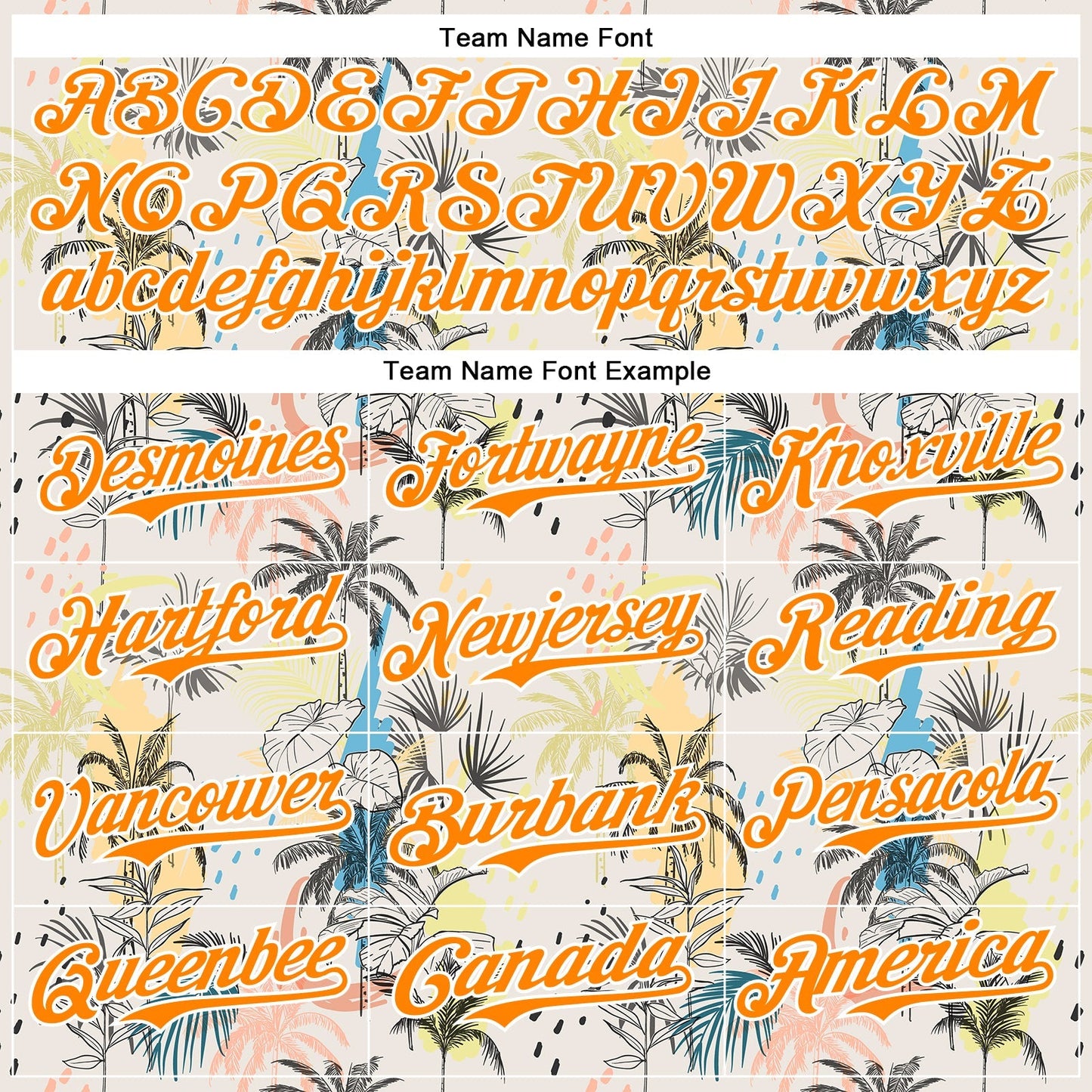 Custom Cream Bay Orange-White 3D Hawaii Tropical Palm Tree Authentic Baseball Jersey baseball jersey product view 4