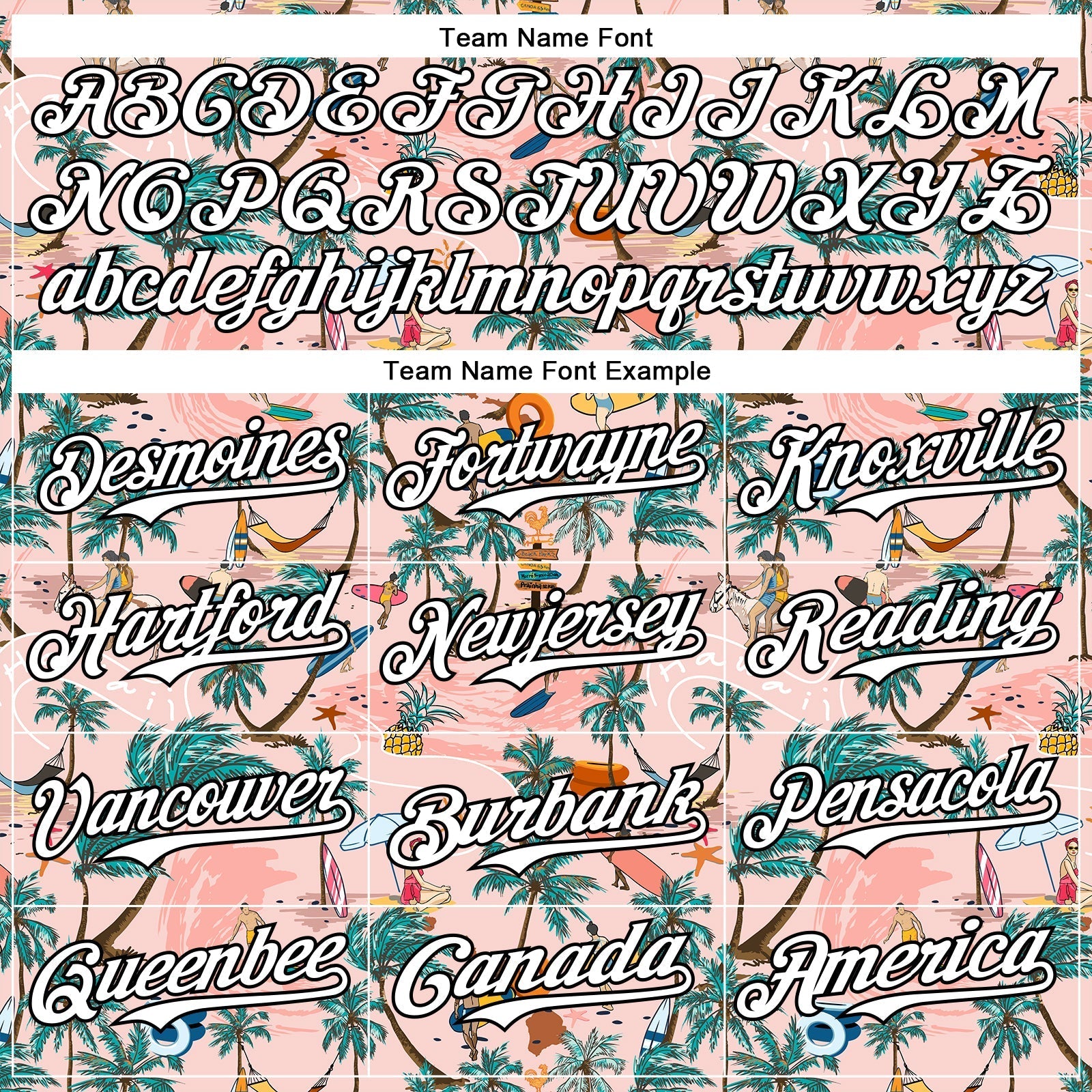 Custom Medium Pink White-Black 3D Hawaii Beach Tropical Palm Tree Surfing Authentic Baseball Jersey baseball jersey product view 4