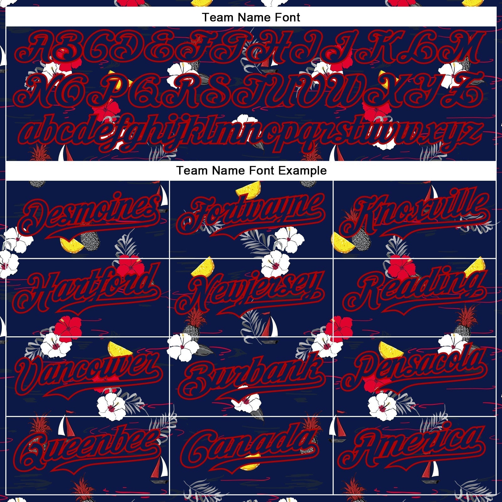 Custom Navy Red 3D Hawaii Tropical Leaves And Flowers Authentic Baseball Jersey baseball jersey product view 4