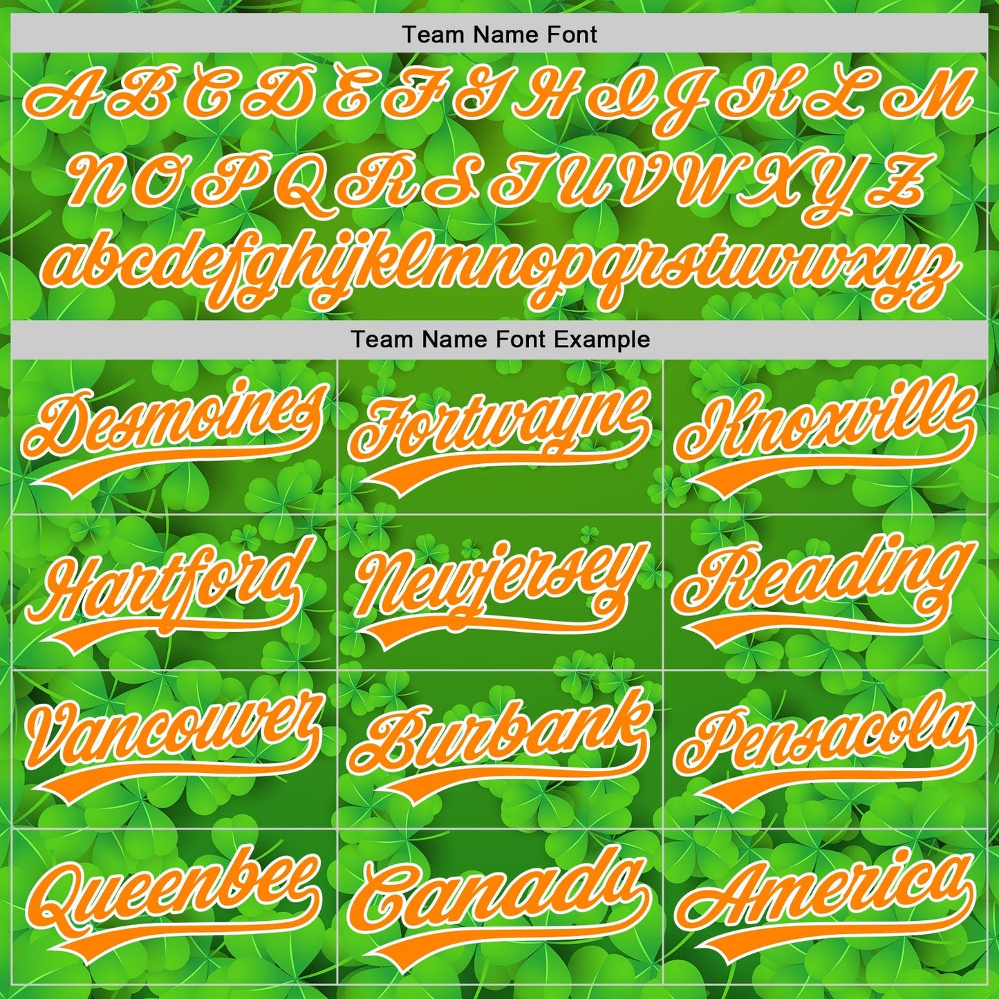 Custom Green Bay Orange-White 3D St. Patrick's Day Shamrock Authentic Baseball Jersey baseball jersey product view 4
