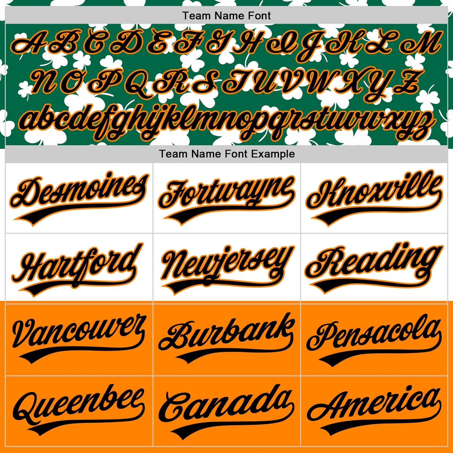 Custom Kelly Green Black-Bay Orange 3D St. Patrick's Day Shamrock Authentic Baseball Jersey baseball jersey product view 4