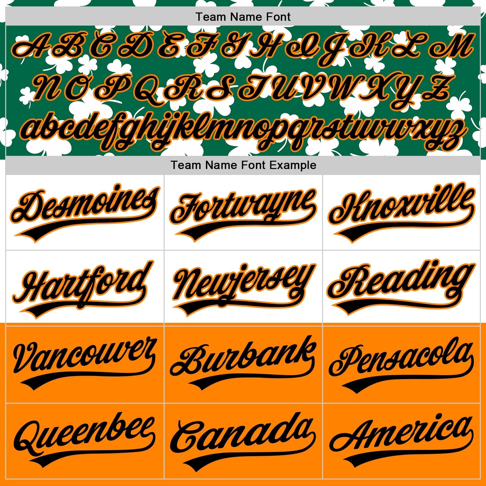 Custom Kelly Green Black-Bay Orange 3D St. Patrick's Day Shamrock Authentic Baseball Jersey baseball jersey product view 4