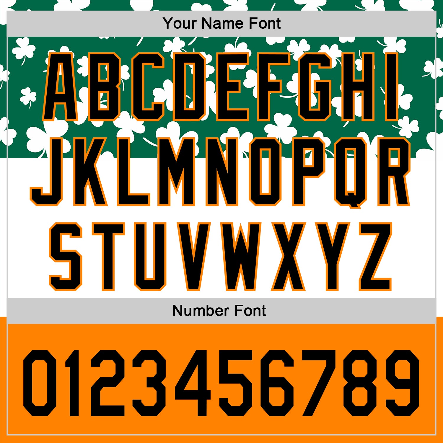 Custom Kelly Green Black-Bay Orange 3D St. Patrick's Day Shamrock Authentic Baseball Jersey baseball jersey product view 5