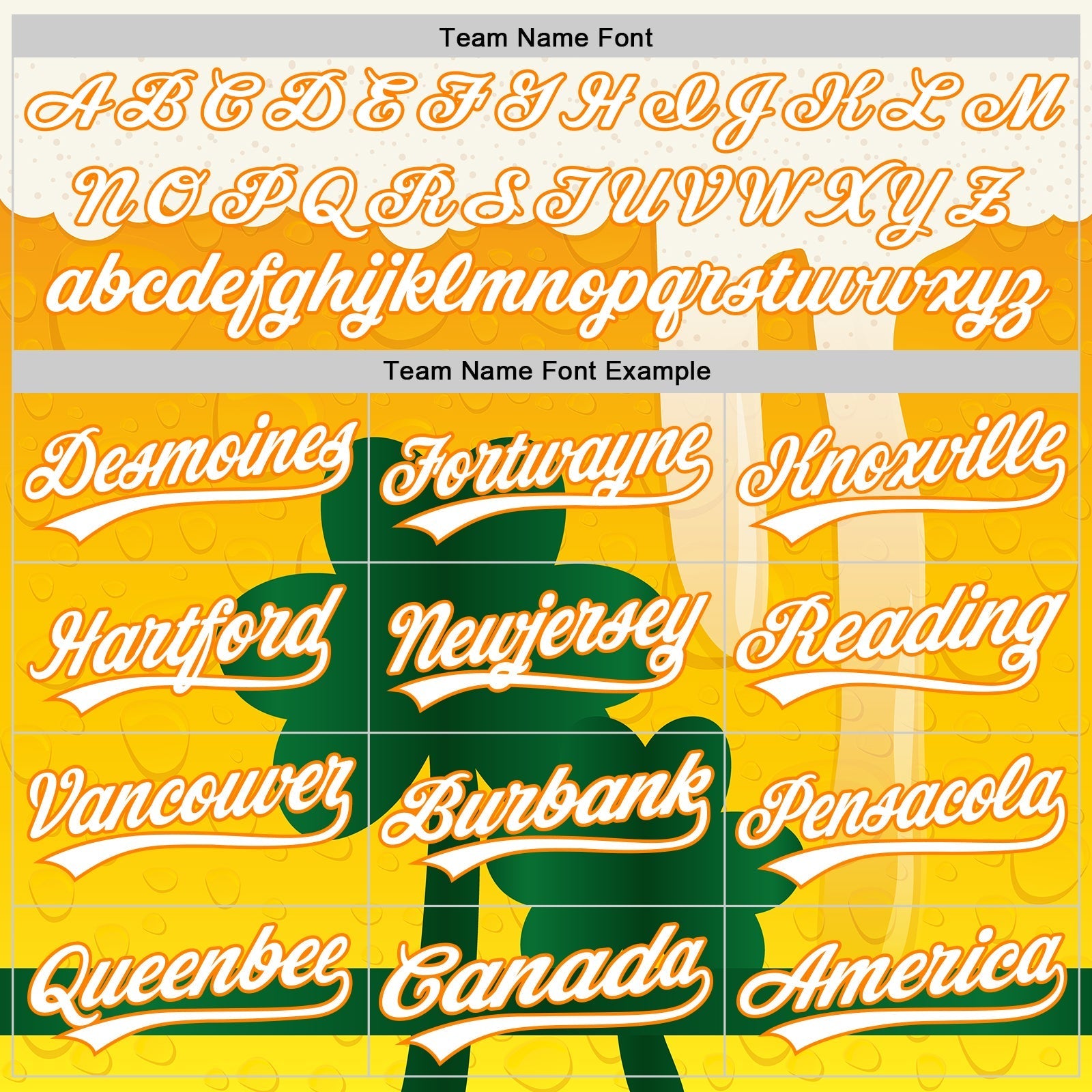 Custom White Bay Orange-Green 3D St. Patrick's Day Shamrock Beer Authentic Baseball Jersey baseball jersey product view 4