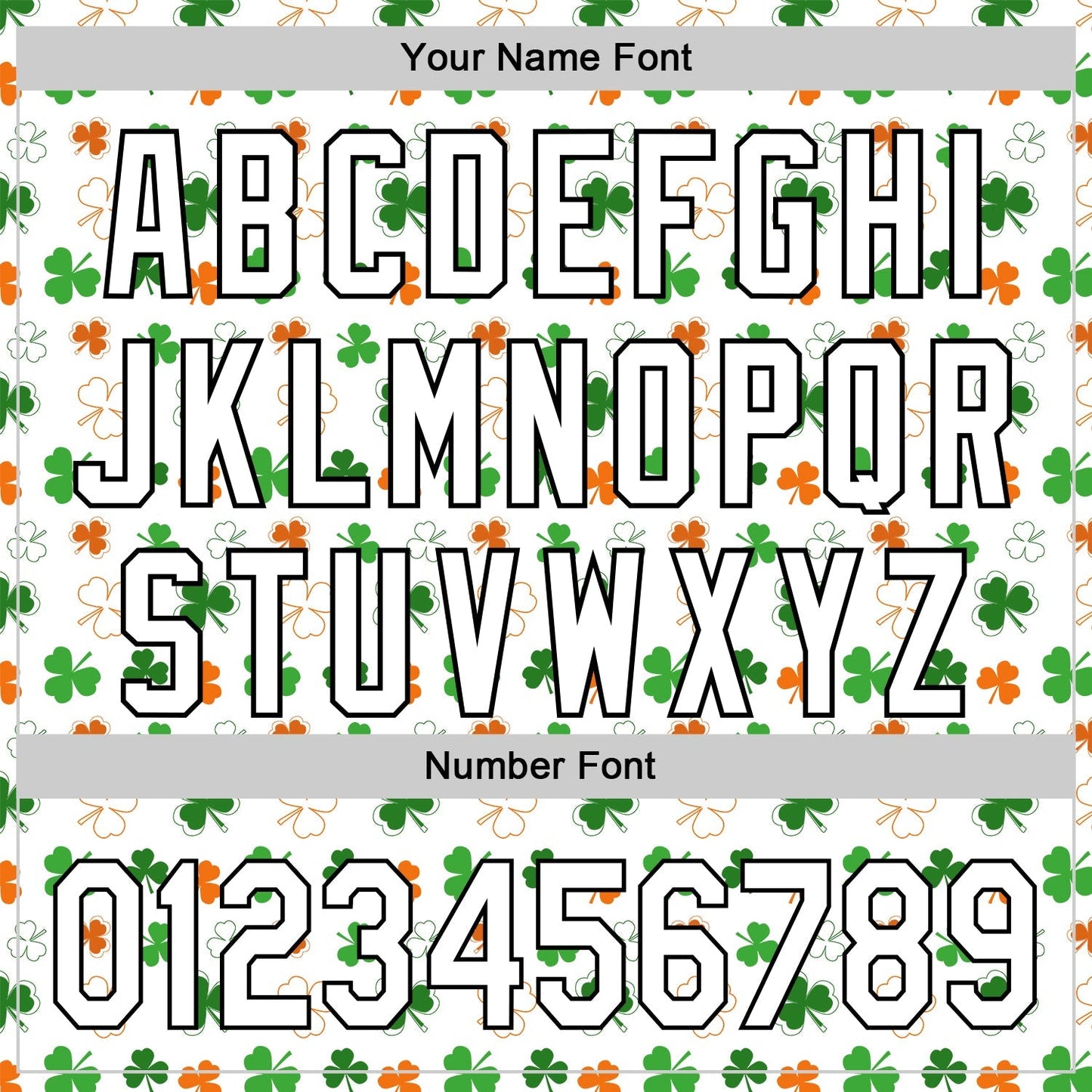 Custom White Black Green-Bay Orange 3D St. Patrick's Day Shamrock Authentic Baseball Jersey baseball jersey product view 5