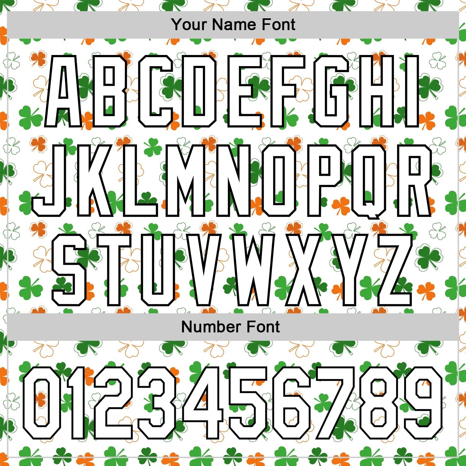 Custom White Black Green-Bay Orange 3D St. Patrick's Day Shamrock Authentic Baseball Jersey baseball jersey product view 5