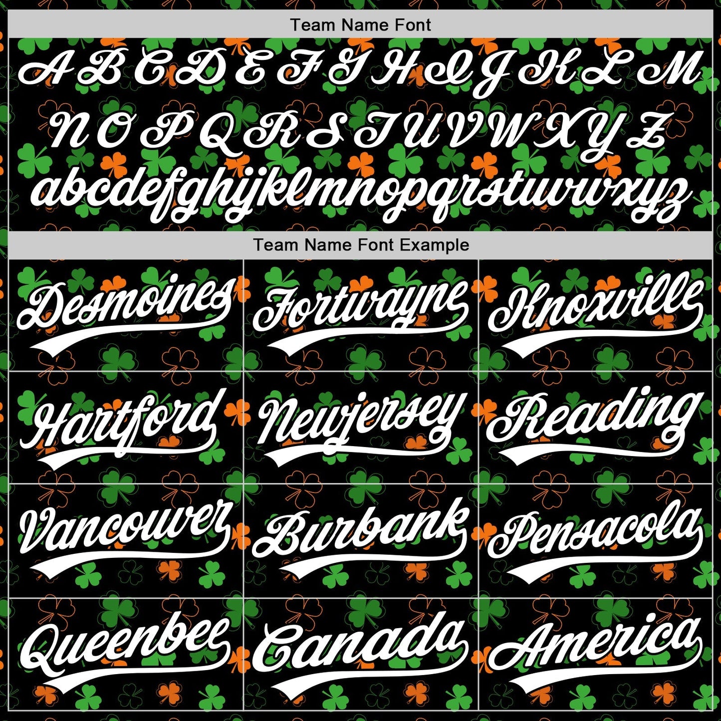 Custom Black Green-Bay Orange 3D St. Patrick's Day Shamrock Authentic Baseball Jersey baseball jersey product view 4