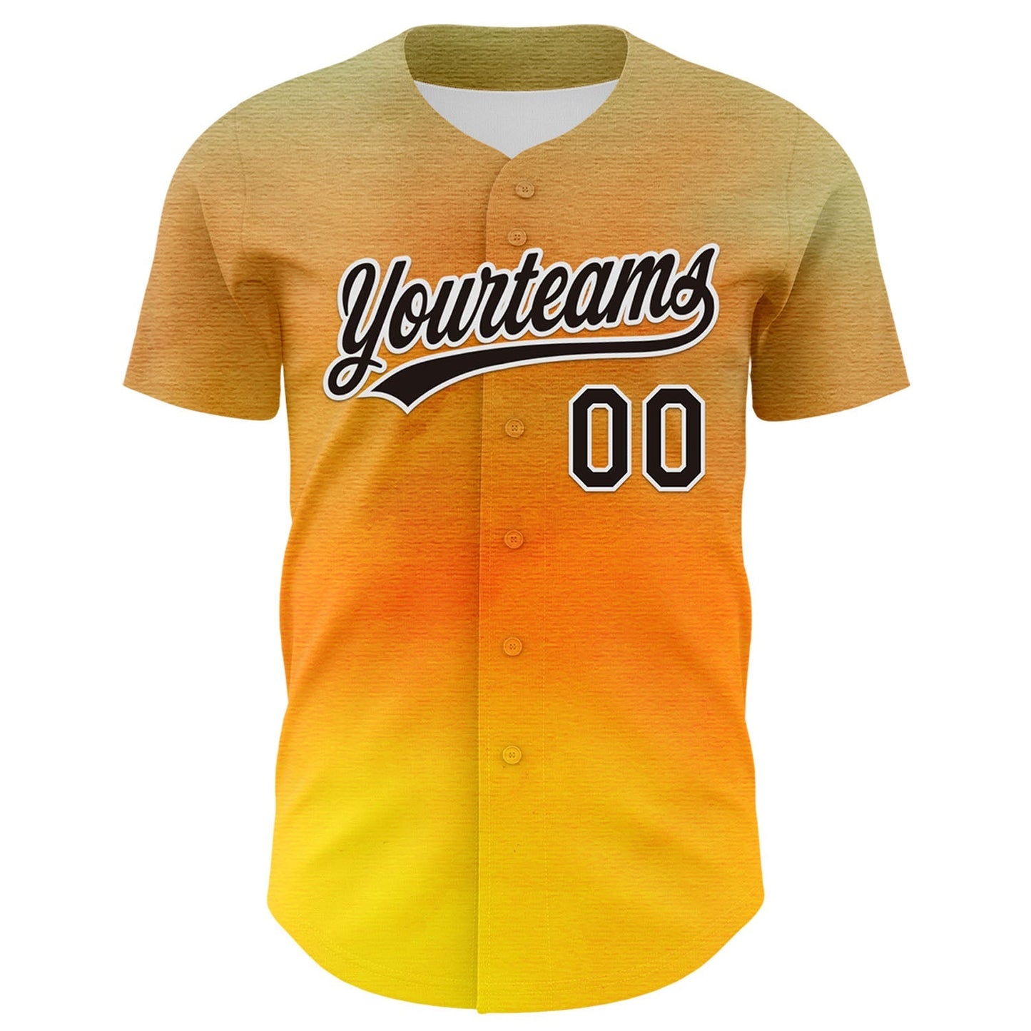 Custom Old Gold Black-White 3D Pattern Design Father's Day Family Love Authentic Baseball Jersey baseball jersey product view 2