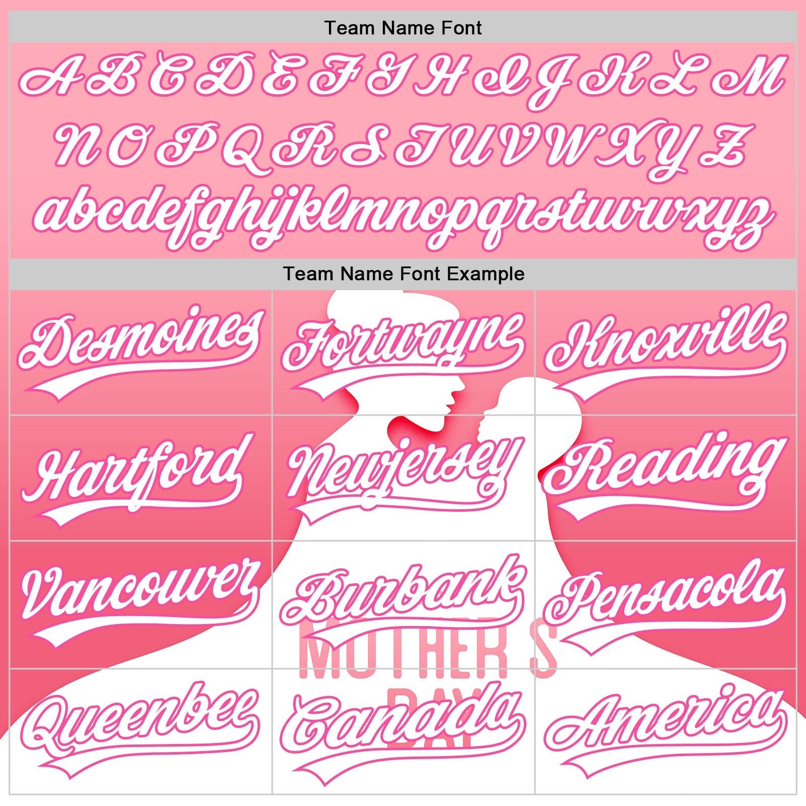 Custom Light Pink White-Pink 3D Pattern Design Mother's Day Family Love Authentic Baseball Jersey baseball jersey product view 4