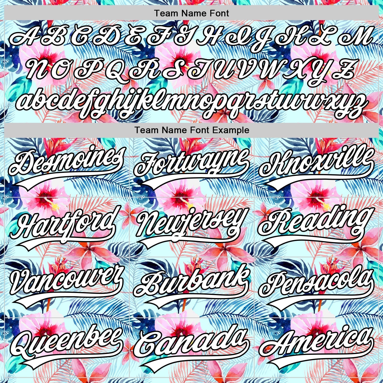 Custom Ice Blue White-Black 3D Hawaii Tropical Palm Leaves And Flower Authentic Baseball Jersey baseball jersey product view 4