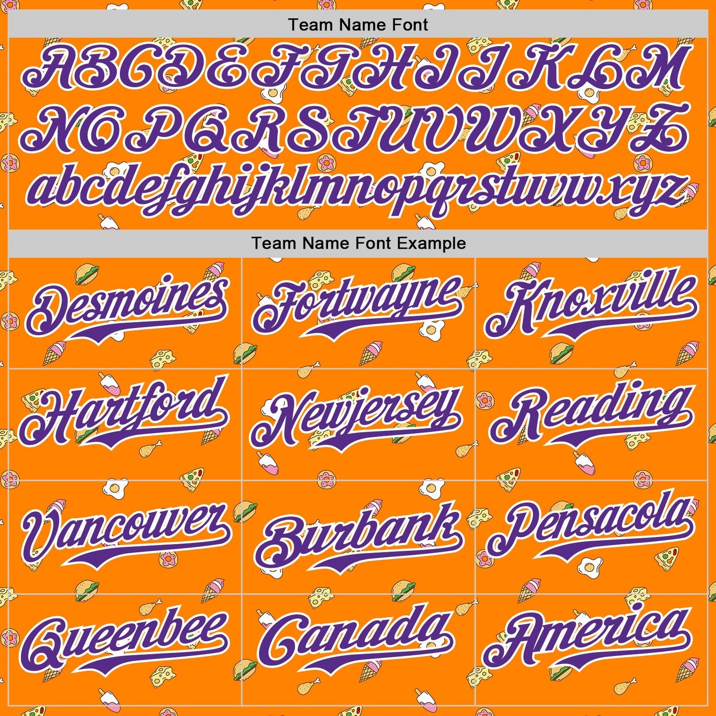 Custom Bay Orange Purple-White 3D Pattern Design Foodie Fast Food Cheese Pizza Dessert Ice Cream Authentic Baseball Jersey baseball jersey product view 4