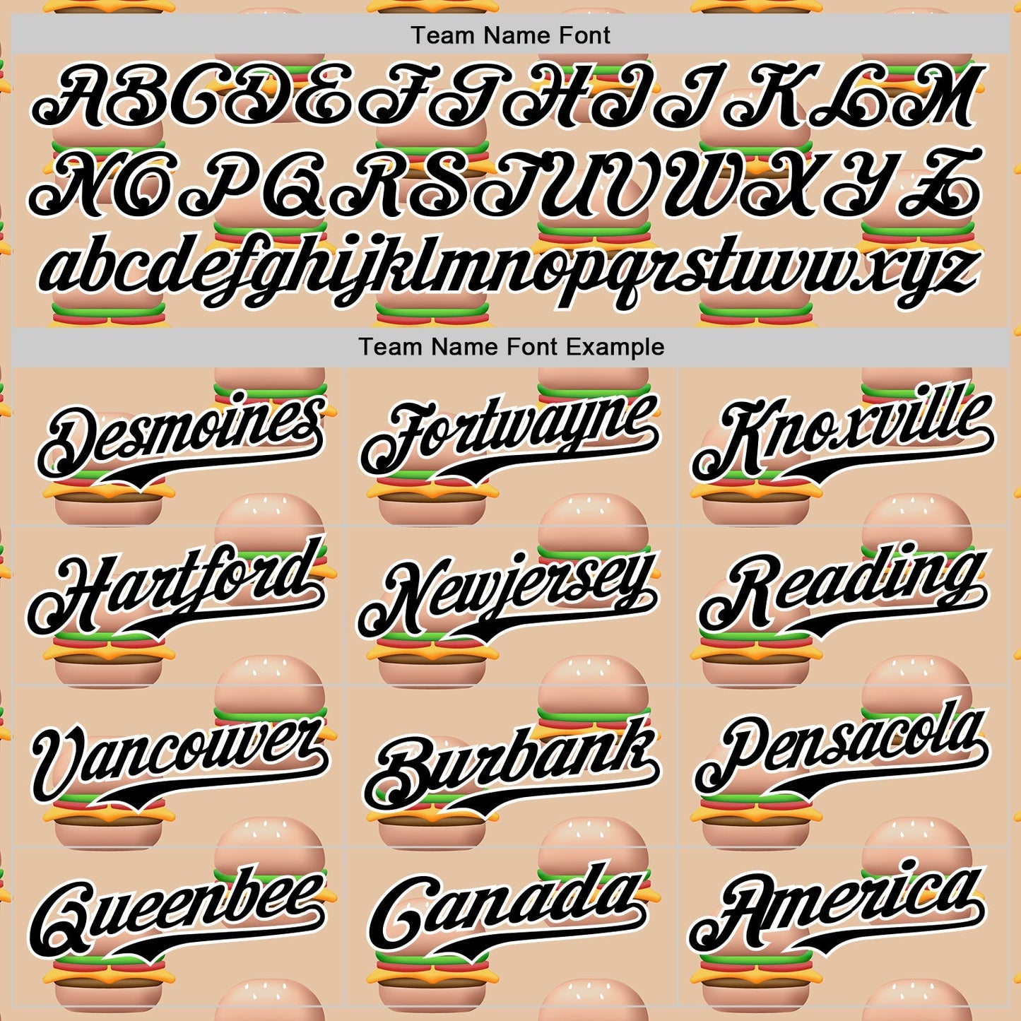 Custom Vegas Gold Black-White 3D Pattern Design Foodie Fast Food Burger Authentic Baseball Jersey baseball jersey product view 4